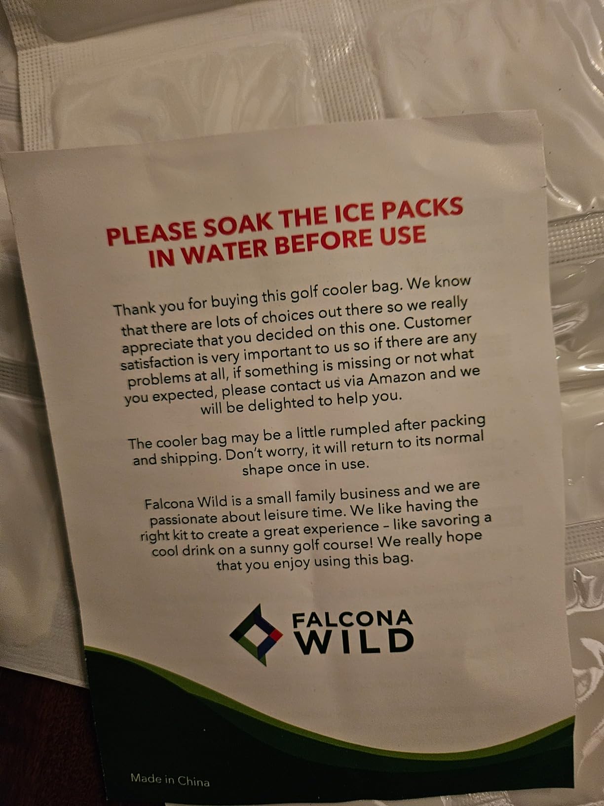 Falcona Wild Golf Cooler Bag Plus 2 Ice Packs - Keeps Drinks Cold for Hours - Holds 6 Cans - Fits Discreetly in Golf Bags customer photo 1