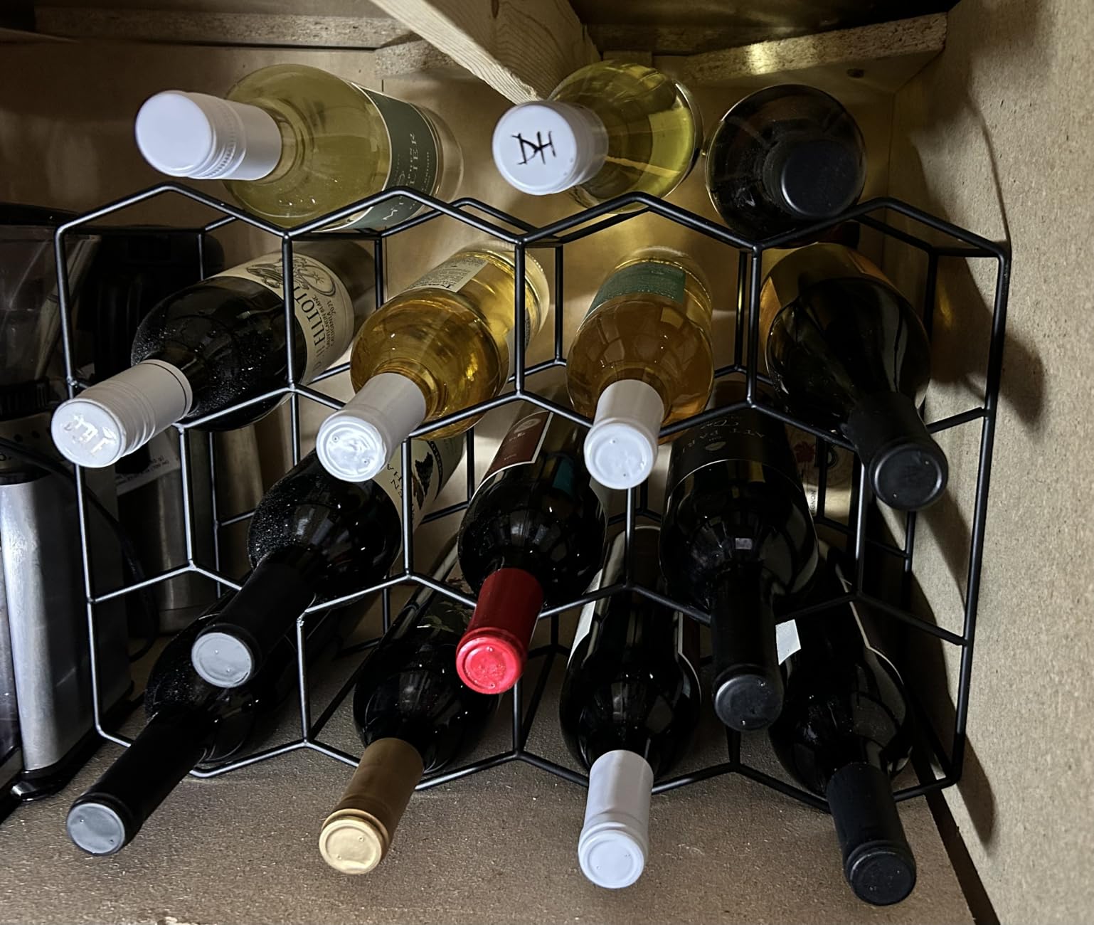 Gusto Nostro Countertop Wine Rack - 14 Bottle Freestanding Modern Black Metal Small - 3 Tier Tabletop Wine Holder Stand for Cabinet, Pantry - Wine Racks Countertop - No Assembly Required customer photo 2