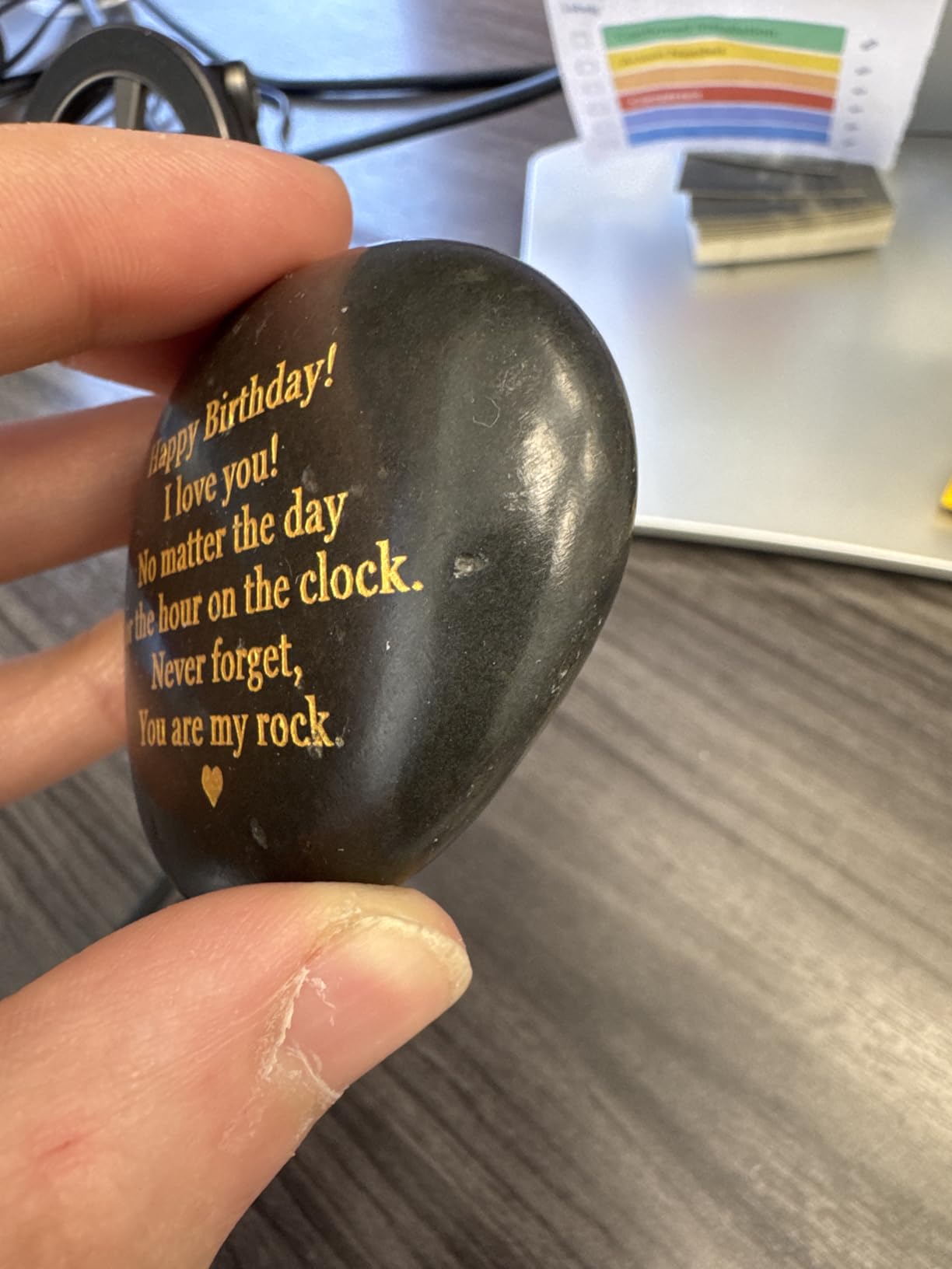 VELENTI Happy Anniversary Decorative Stones Rock - Heartwarming You are My Rock Wedding Presents, Inspiring Anniversaries Keepsake for Her, Decorative Accessories Anniversary Present for Him customer photo 2