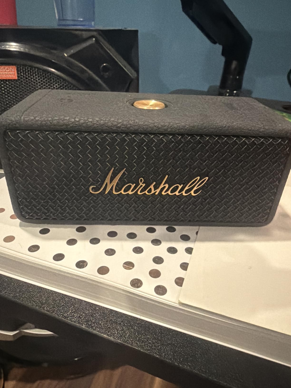 Marshall Emberton II Portable Bluetooth Speaker, Black & Brass customer photo 1