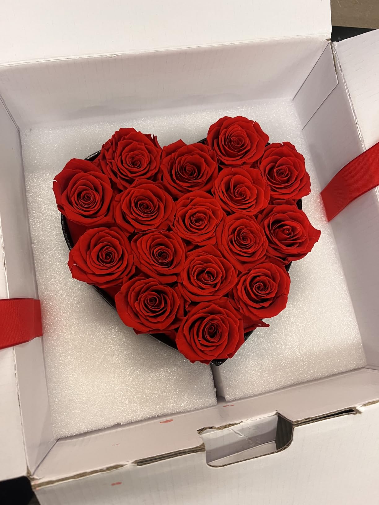 GLAMOUR BOUTIQUE 16 Flower Forever Heart Shape Box, for Mom, Eternal Preserved Roses Gifts for Her, Flowers Bouquet, for Birthday, Anniversary, Girlfriend - Red customer photo 1
