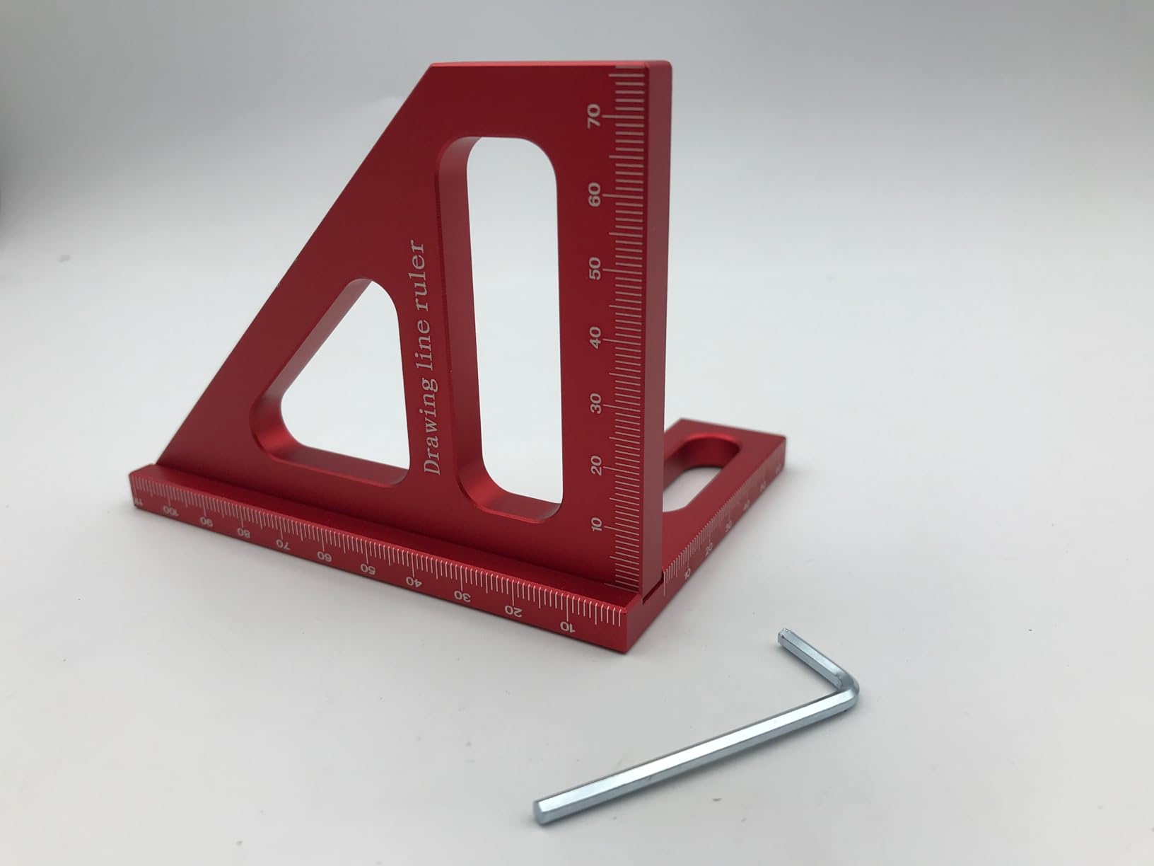 3D Multi-Angle Measuring Ruler, 45/90 Degree Aluminum Alloy Woodworking Square Protractor, Drawing Line Ruler, Miter Triangle Ruler High Precision Layout Measuring Tool for Engineer Carpenter customer photo 1