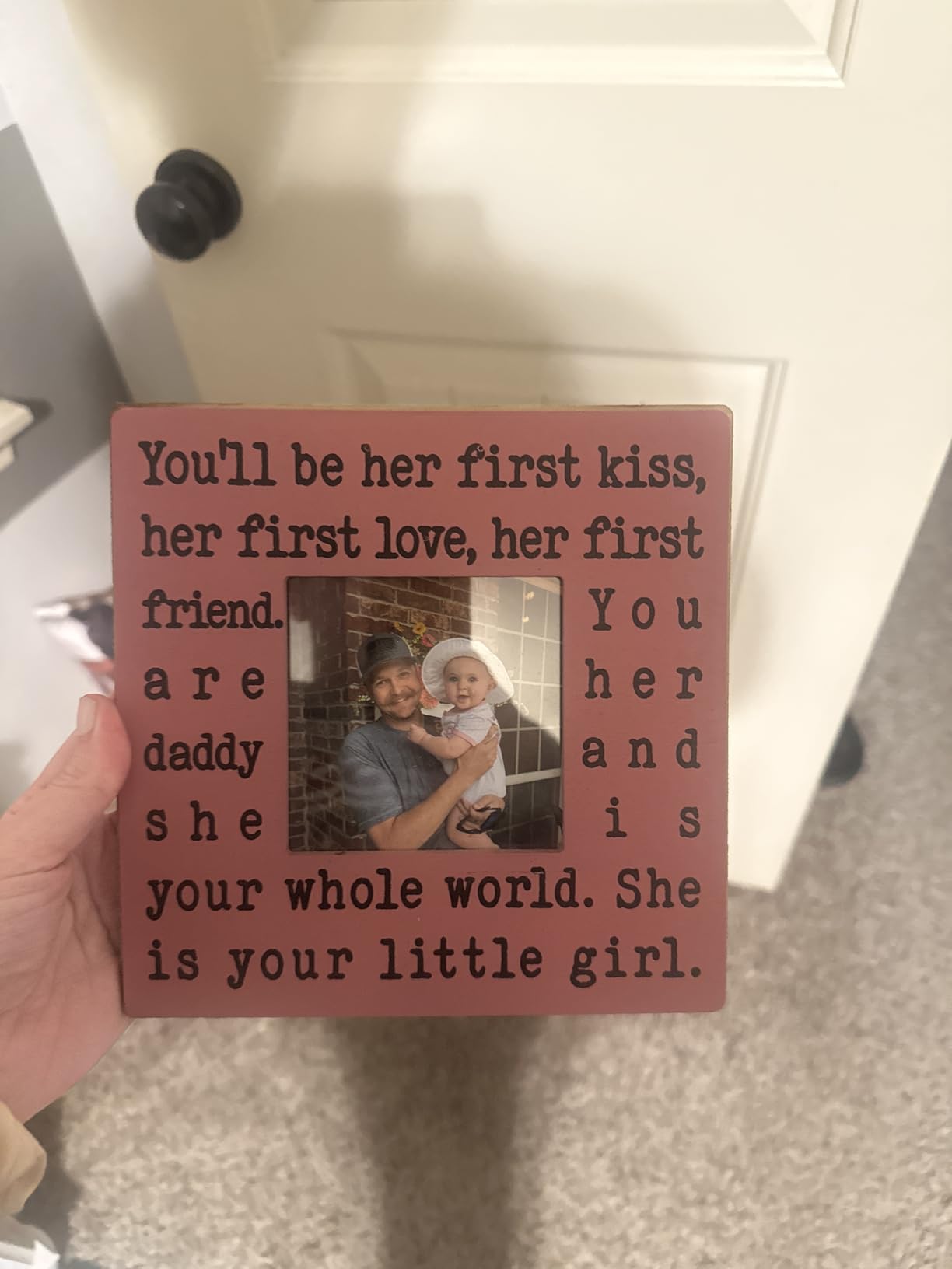 THYGIFTREE First Time Dad Gifts from Daughter Wife - New Dad Picture Frame for Father's Day, Birthday, Christmas, Valentine's Day - Daddy to be and Me 4x4 Girl Dad Frame for Expecting Father customer photo 1