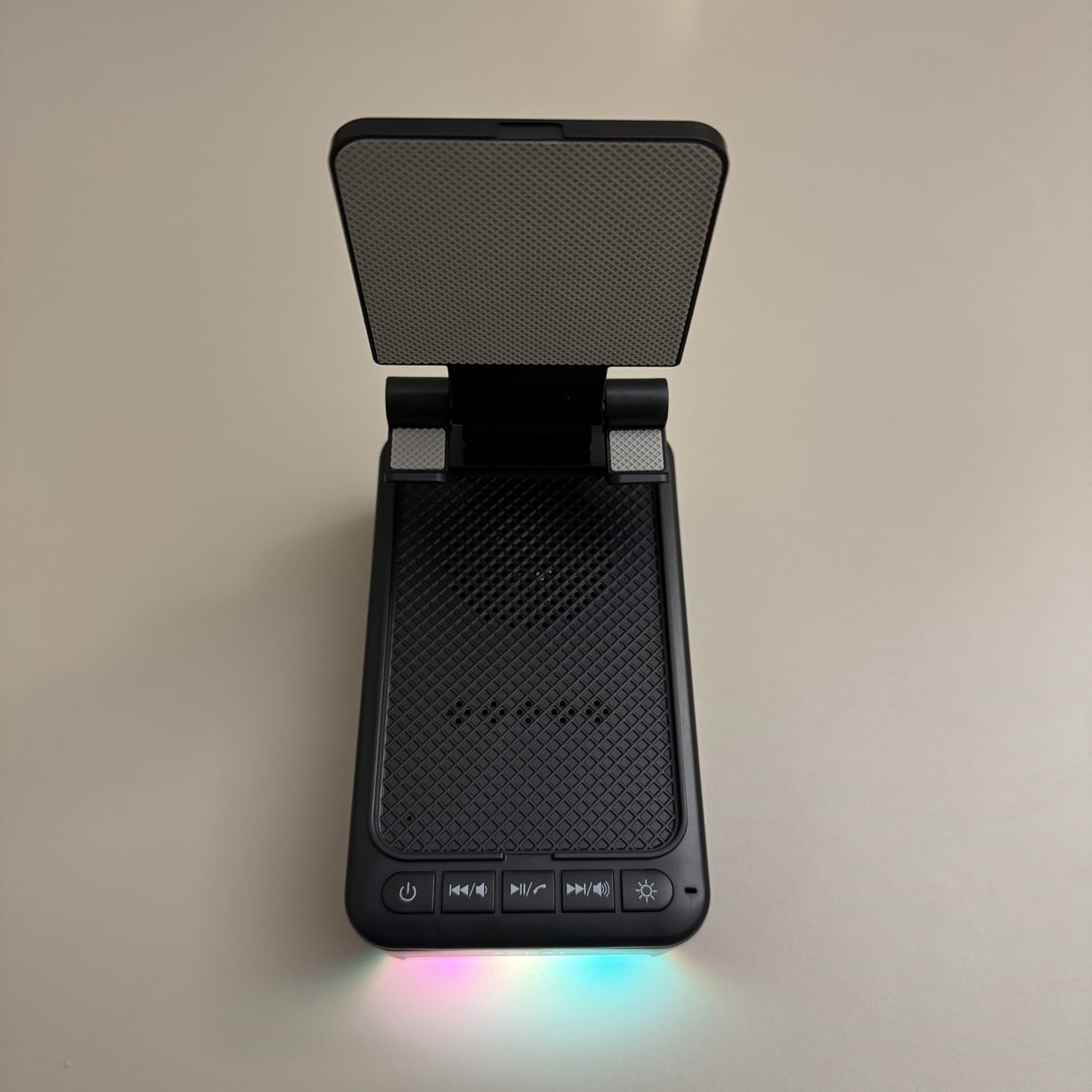 Gifts for Men Him, Cell Phone Stand with Bluetooth Speaker & LED Color Changing Light, Unique Gifts for Women Dad Her Husband, Cool Tech Gadget Wireless Speaker, Birthday Gifts for Men customer photo 1