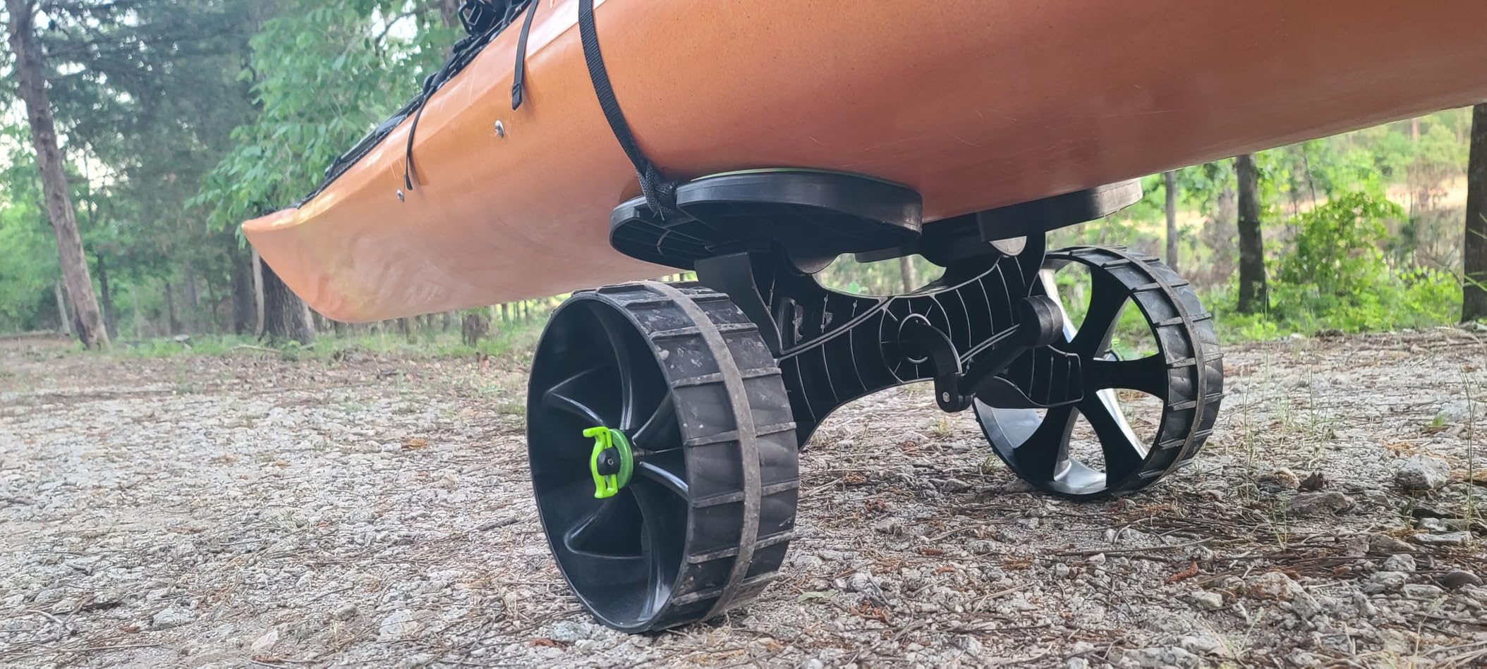 Ulticor Kayak Cart, Puncture-Free Wheels Assembles and Disassembles Within Seconds - Easy to Store - No Tools Required - All-Terrain Durable Kayak and Canoe Cart with Adjustable Straps (Green - Black) customer photo 2