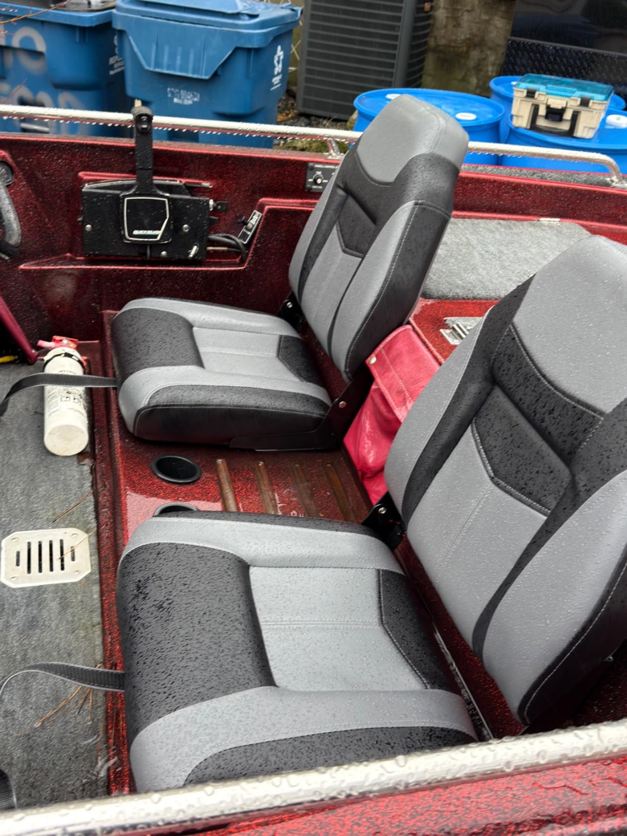 Goplus Low/High Back Boat Seats, Folding Seat with Stainless Steel Screws & Aluminum Hinges, Thickened Sponge Padding, Waterproof Fishing Captain Seats (2 Packs Dark Gray Black) customer photo 2