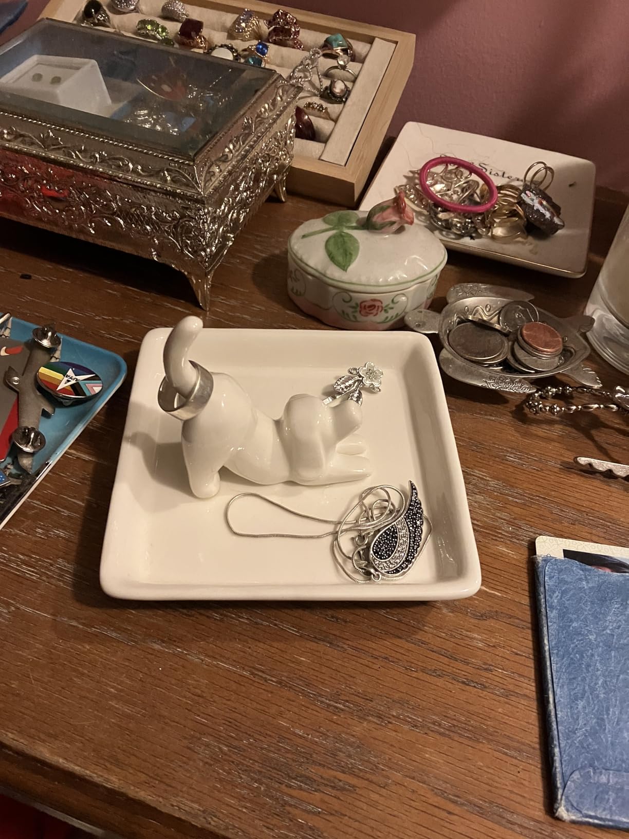 PUDDING CABIN Cat Mom Gifts for Women, Cat Ring Holder for Jewelry, Jewelry Tray Dish Rings Bracelets Earrings Trinket Tray, Gifts for Cats Lovers Mother's Day Birthday Christmas Wedding customer photo 1