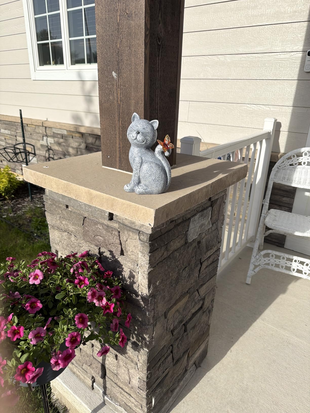 Nacome Cat Outdoor Statues for Garden: Outside Decor with Butterfly Clearance for Yard Art Lawn Ornaments Porch Patio Balcony Home House - Gifts for Mom Grandma Women customer photo 1