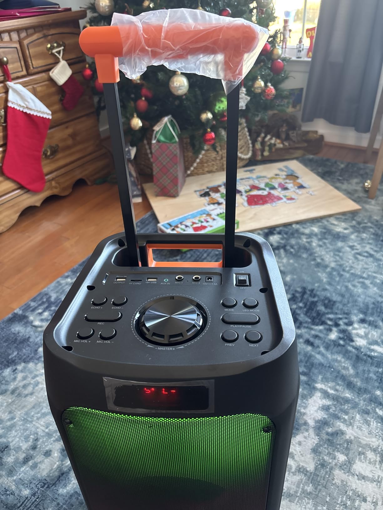 HWWR Karaoke Machine with 2 Wireless Microphones, Big Bluetooth Party Speaker with 500W Peak Power for Adults, PA System with Rolling Wheels and Trolley, Perfect for Outdoor, Home Party, Gatherings customer photo 2