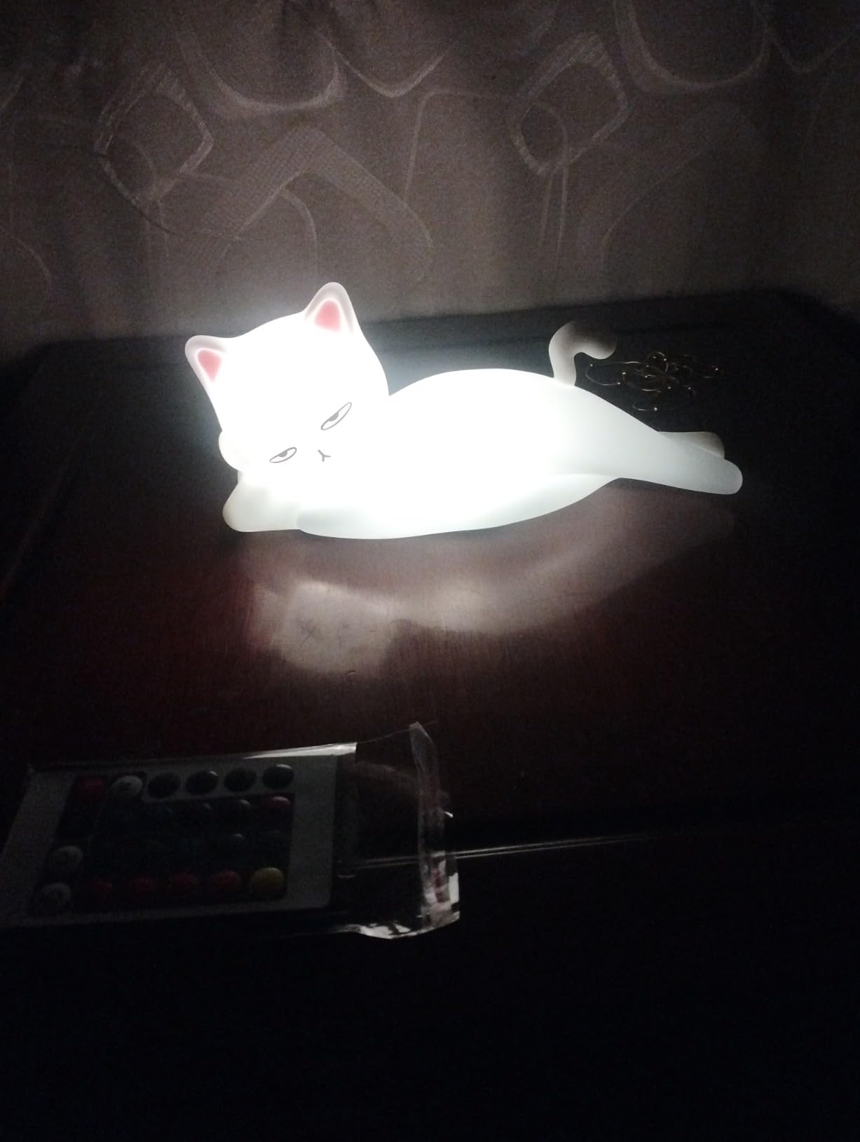 Lying Flat Cat Lamp Funny Gifts, 16 Colors+5 Dimming+Silicone Random Stuff, Touch+Remote+Recharge Night Light, Unique Cool Lamp, Cute Weird Stuff, Squishy Cat White Elephant Gifts for Adults/Teens/Kids customer photo 1