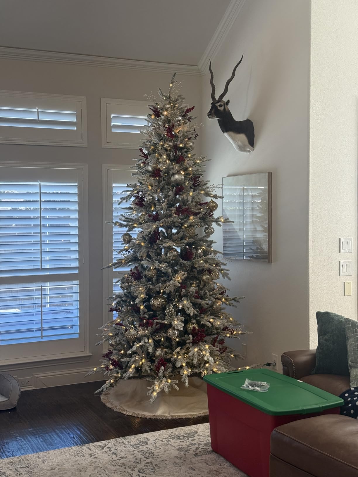 Best Choice Products Lighted Aspen Christmas Tree, 6ft Flocked Artificial Noble Fir, Pre-Lit White & Multicolored LED Lights Premium Holiday Decor - Green customer photo 1