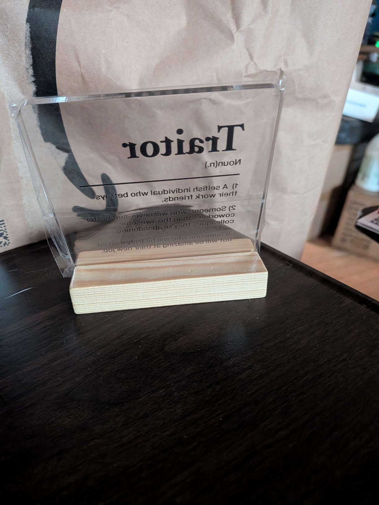 Inspirational Gift Ideas - Thank You Gifts for Women Men Friends - Appreciation Gifts for Coworker - Motivational Quote Clear Desk Sign Decor Home Office Desk Decor (4 x 4 Inches) customer photo 2