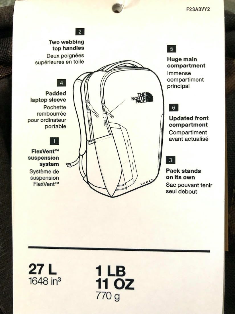 The North Face Vault Everyday Laptop Backpack - Commuter Travel Bag, Water-Repellent Finish, Spacious Compartment, TNF Black-NPF, One Size customer photo 1