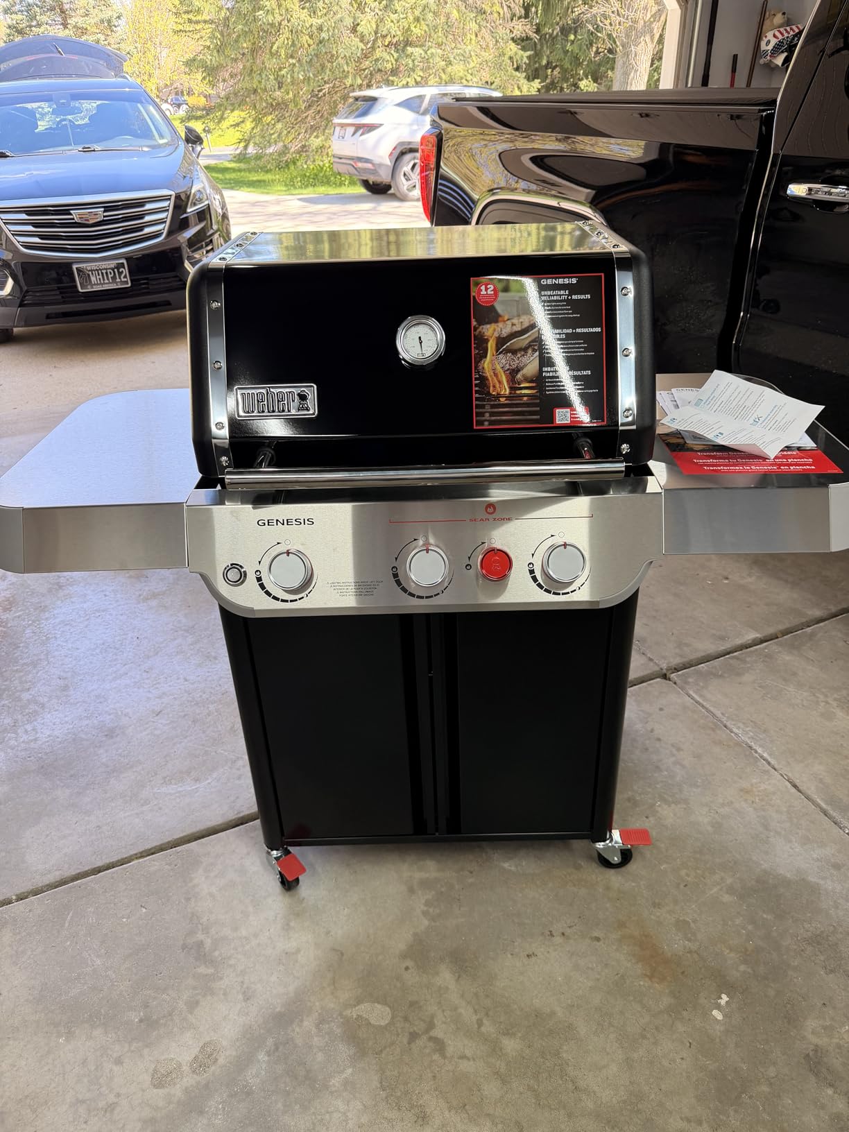 Weber Genesis E-325 Liquid Propane Gas Grill for Outdoor Cooking, 3 Burners, Black - Porcelain-Enameled, Cast-Iron Grates, PureBlu Burners & Sear Zone customer photo 2