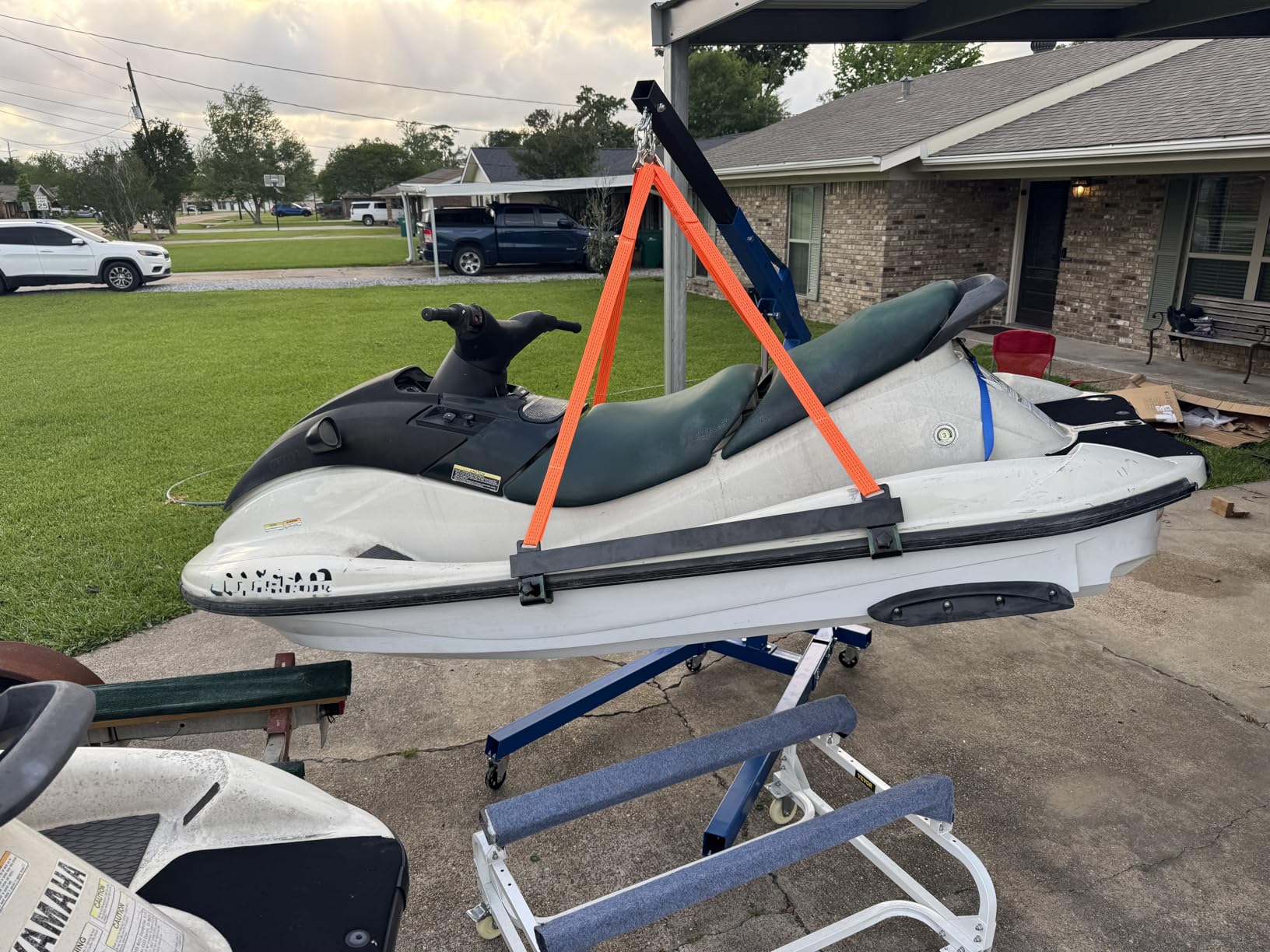 Watercraft Lift Sling 2800lbs Capacity, 43'' Never Break Jet Ski Lift Sling, Steel Bracket with Anti Slip Strip, Thickened Polyester Lifting Suitable for Personal Watercraft, PWC, Jet Ski customer photo 1
