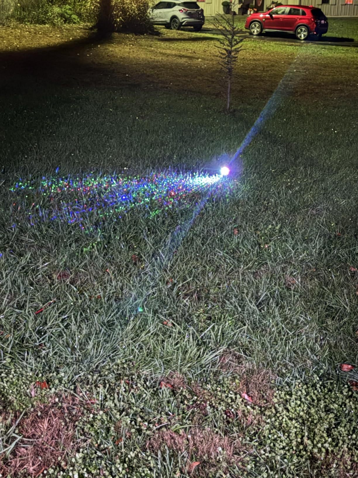 Christmas Laser Lights Projector Outdoor, AIRIVO 3 Color Motion Firefly Lights Projector, Moving Red, Green and Blue Star Light Waterproof with Remote Control customer photo 2