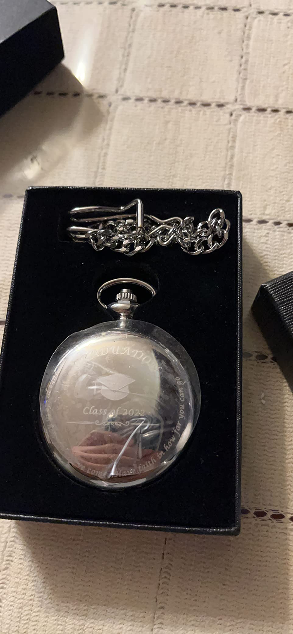 FJ FREDERICK JAMES College Graduation Gift for Him 2026 - Silver Pocket Watch - Engraved 'Class of 2026' - Meaningful High School Grad Gifts for Boys/Son customer photo 2