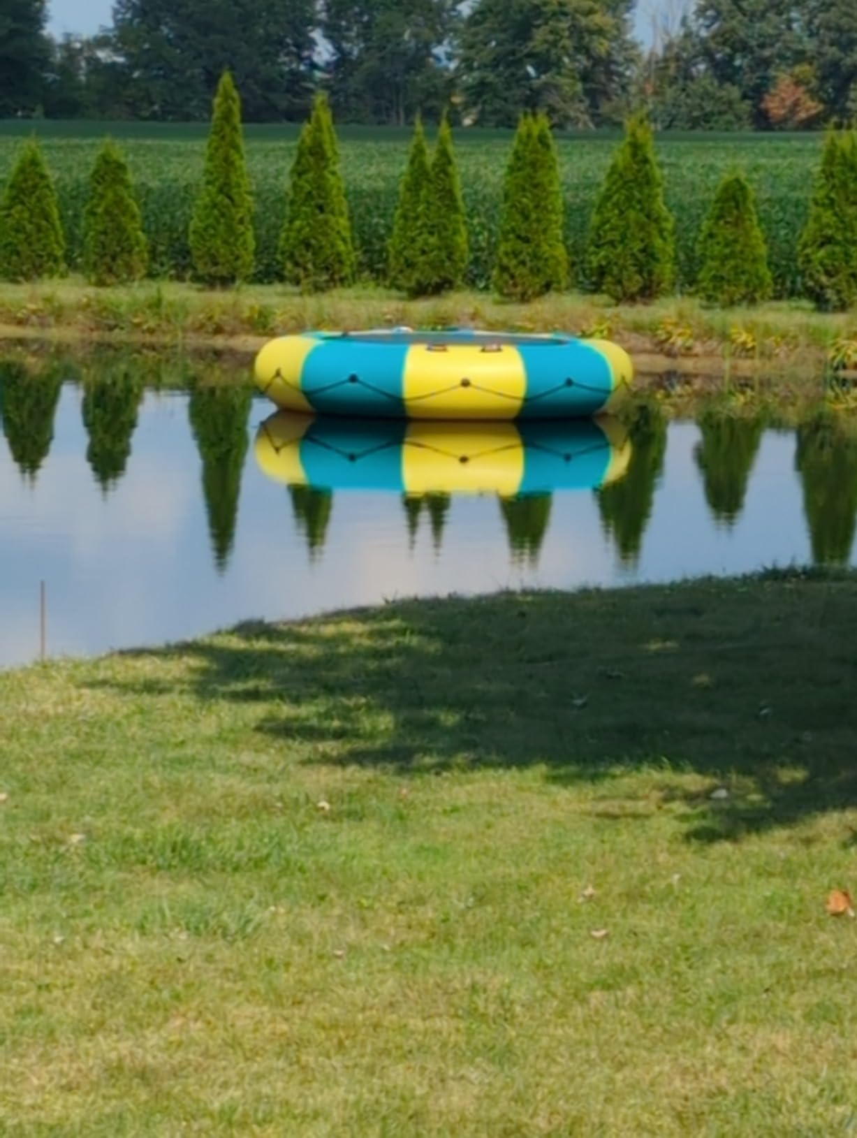VEVOR Inflatable Water Bouncer, 17ft Recreational Water Trampoline, Portable Bounce Swim Platform with 5-Step Ladder & Electric Air Pump, Kids Adults Floating Rebounder for Pool, Lake, Water Sports customer photo 2