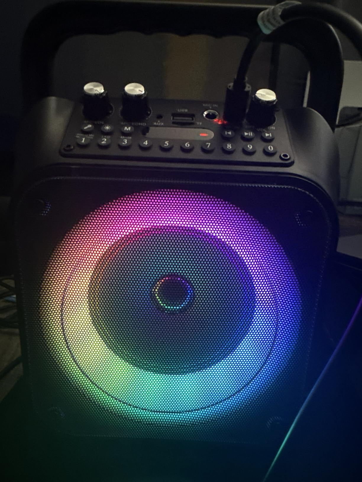 Karaoke Machine, Portable Bluetooth Speaker with 2 Wireless Microphones for Adults & Kids with Lights, Karaoke Microphone with PA System Supports USB/TF/REC/FM/AUX for Home Party Home System Packages customer photo 1