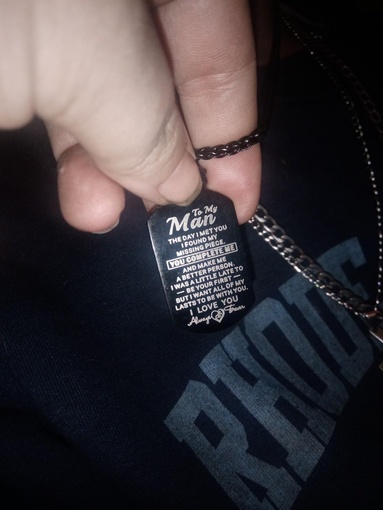 Zocomi To My Son Dad Brother Husband Grandson Grandpa Boyfriend Man Dog Tag Cross Necklace Christian American Flag Birthday Graduation Gifts Jewelry for Men Boys customer photo 2