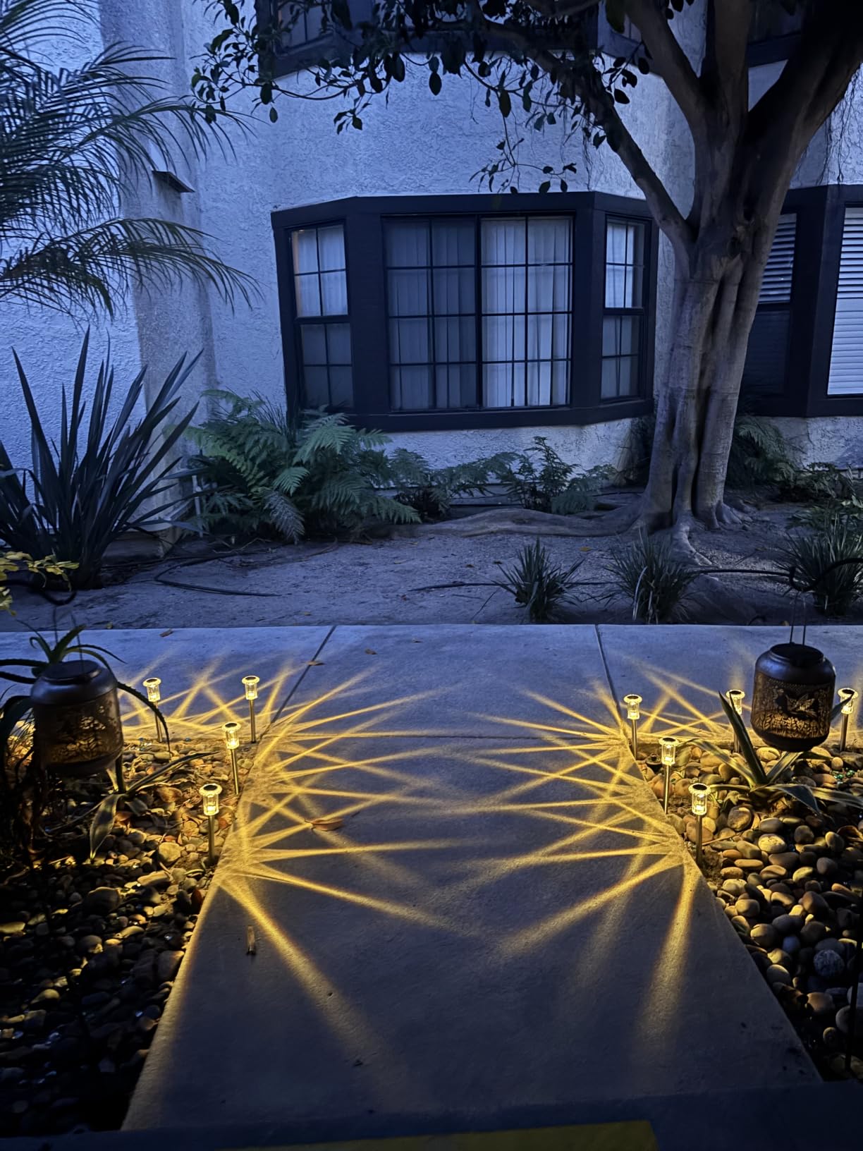 DenicMic Solar Halloween Lights Outdoor 10 Pack Waterproof Outside Lights for Yard Pathway Garden Driveway Walkway Landscape Path Lighting Purple LED Stainless Steel Stake Halloween Decor customer photo 1