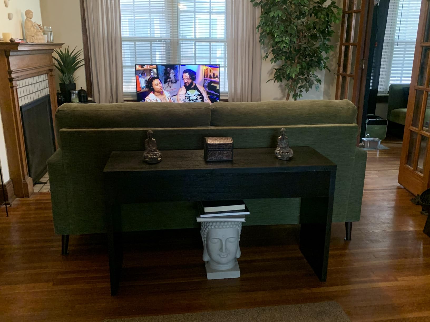 Signature Design by Ashley Bixler Sofa, No Assembly Required, Olive Green Chenille Upholstered 3-Seater Couch, Anti-Sag Platform Foundation, Button-Tufted Back, Living Room Furniture, 79 Inches customer photo 1