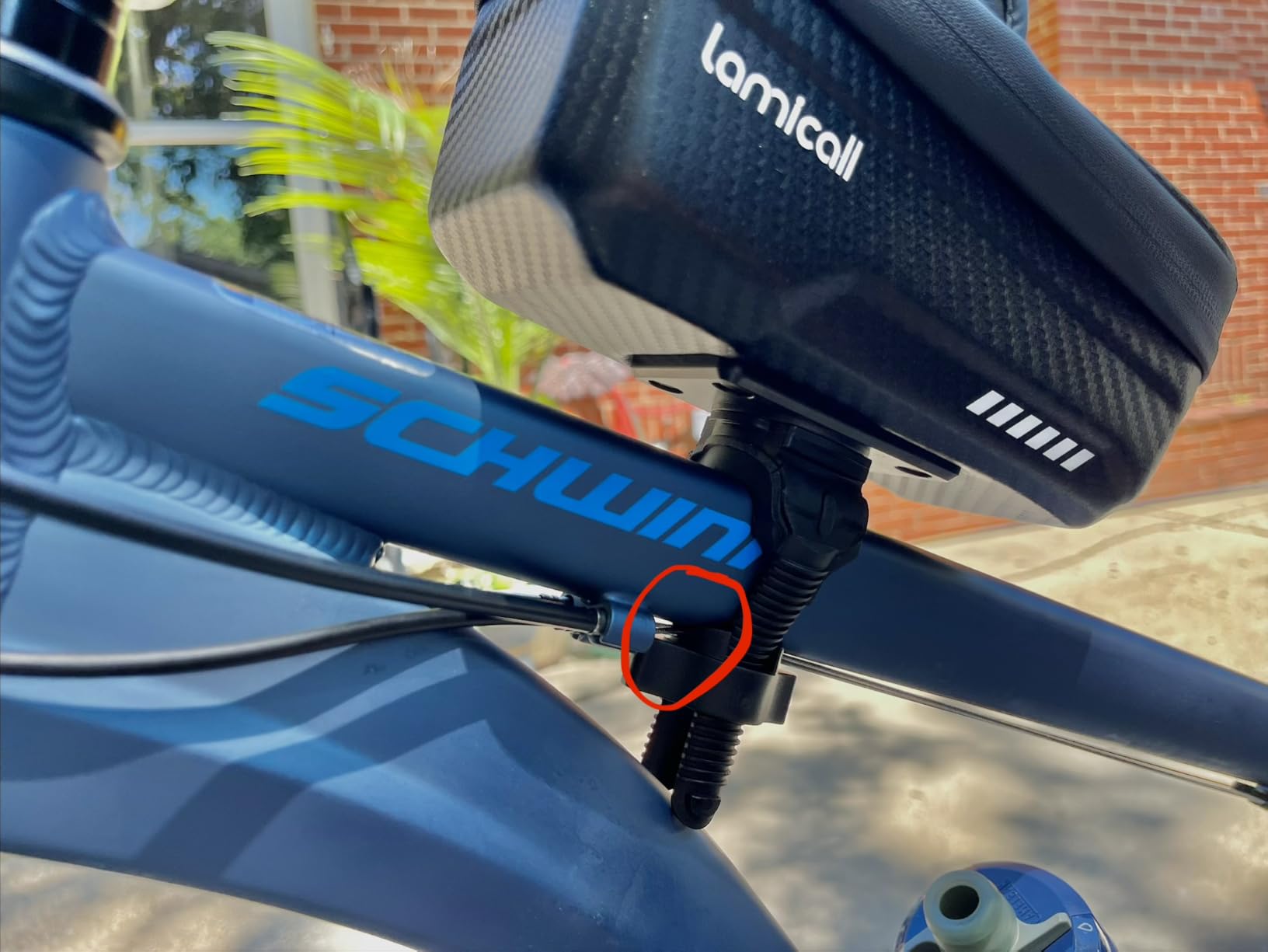 Lamicall Bike Frame Bag Waterproof - [1s Release] [2 in 1] Bike Phone Mount Holder, Bicycle Top Tube Bag, Cycling Pouch with Rain Cover, Bikes Accessories Gifts for Phones Under 7
