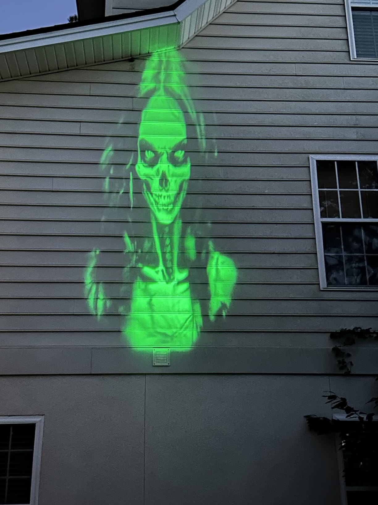 Halloween Decorations Outdoor, 2026 Upgraded 3D Dynamic Skull Ghost Projector Lights, Clearer Skull HD Patterns, Night Light for Home Window Wall Halloween Decor customer photo 1