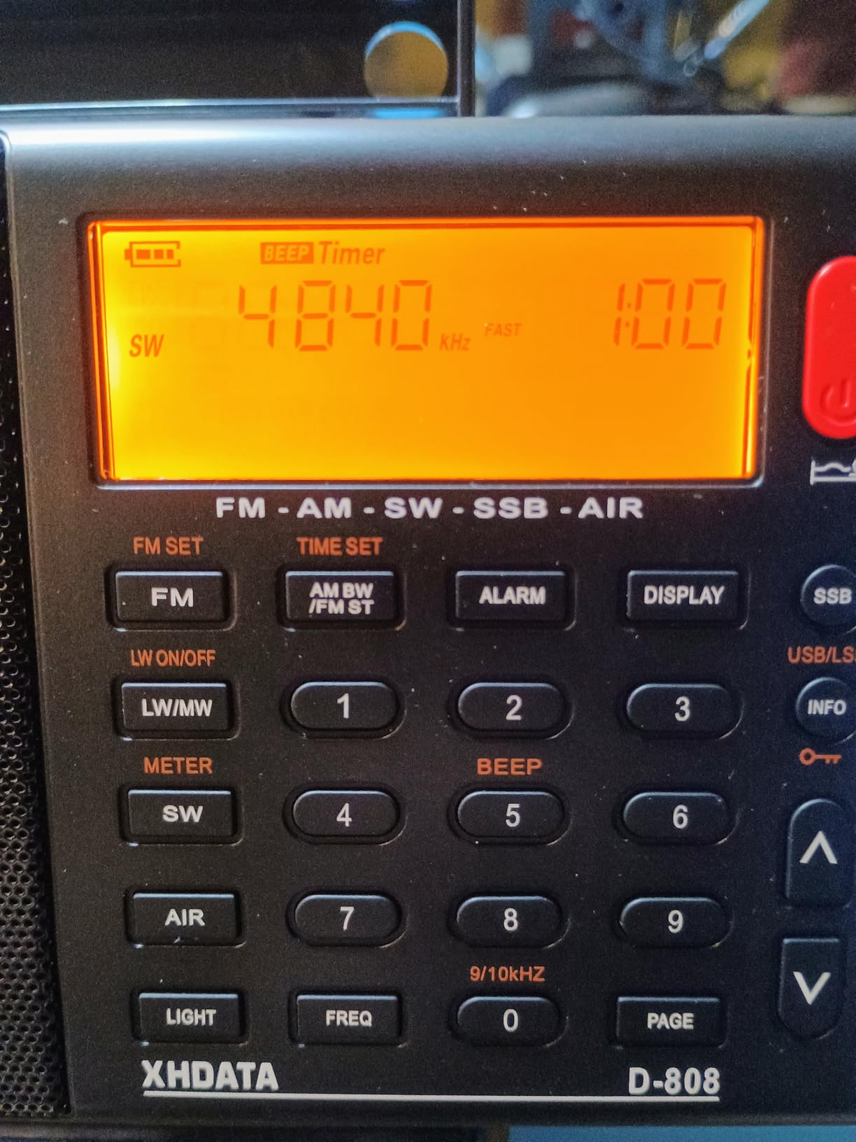 XHDATA D808 Portable AM FM SW LW Air Band Shortwave Radio SSB RDS Multi Band Digital Radio Speaker with LCD Display Alarm Clock External Antenna (Black) customer photo 2