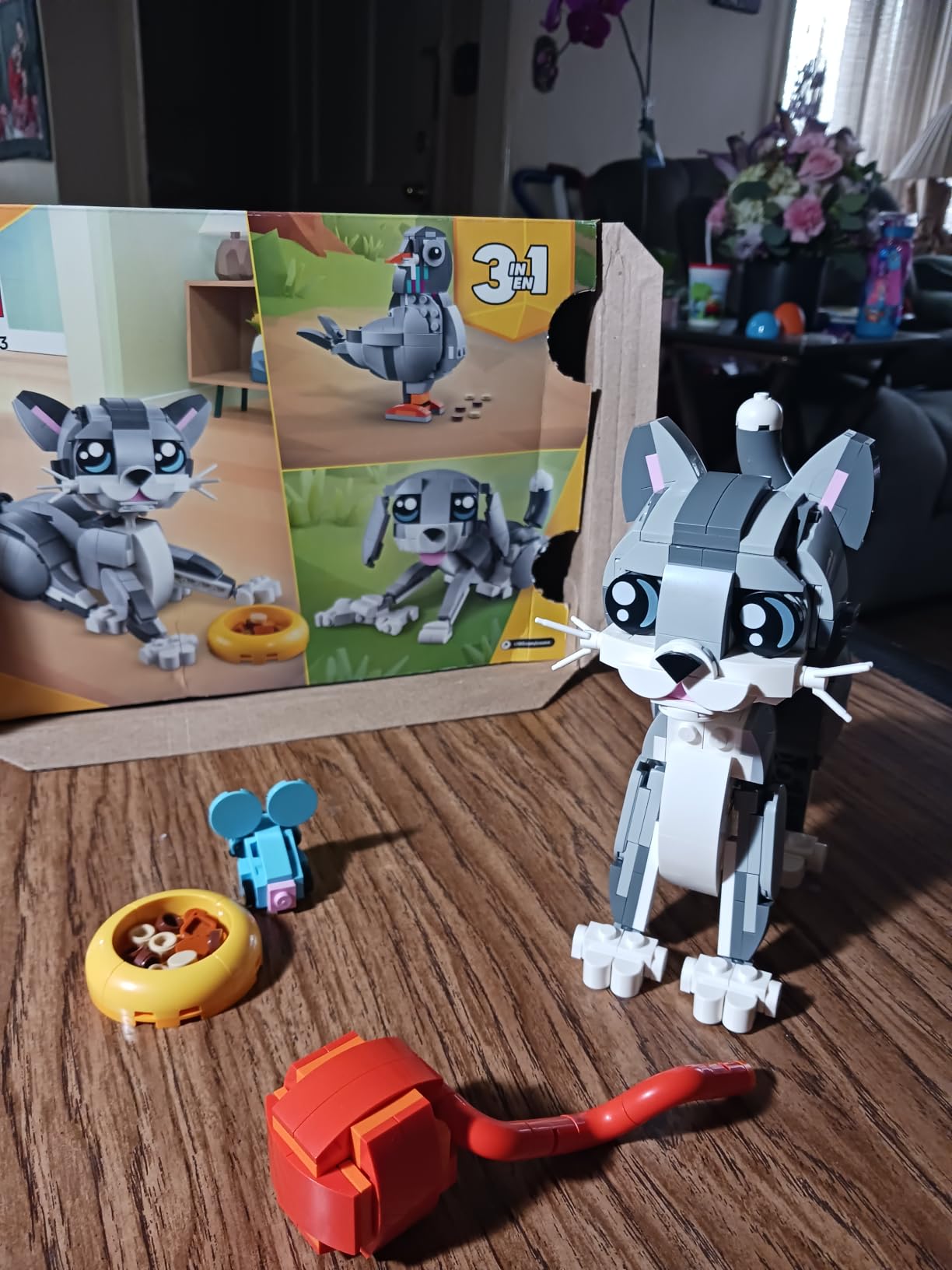 LEGO Creator 3 in 1 Playful Cat Toy - Building Toy with 3 Building Options, Cat, Dog, or Pigeon - Birthday Gift for Kids - Animal Figures for Kids, Girls and Boys, Ages 8+ - 31163 customer photo 1
