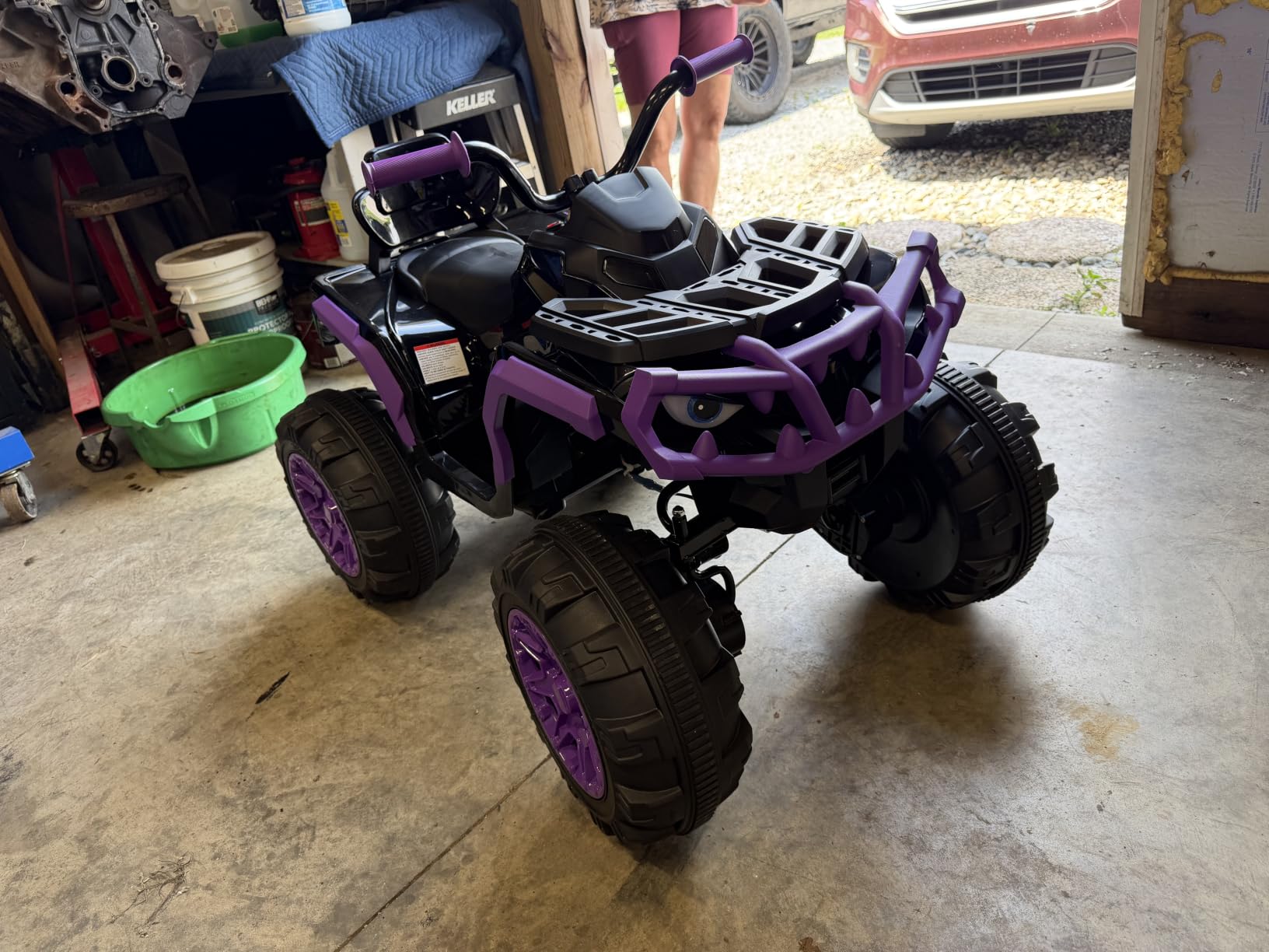 Hikiddo Shark Kids ATV 4 Wheeler, 24V 4WD Electric ATV Ride On Toy for Big Kids, 4X200W Motor, 5.6Mph Max Speed - Black customer photo 1