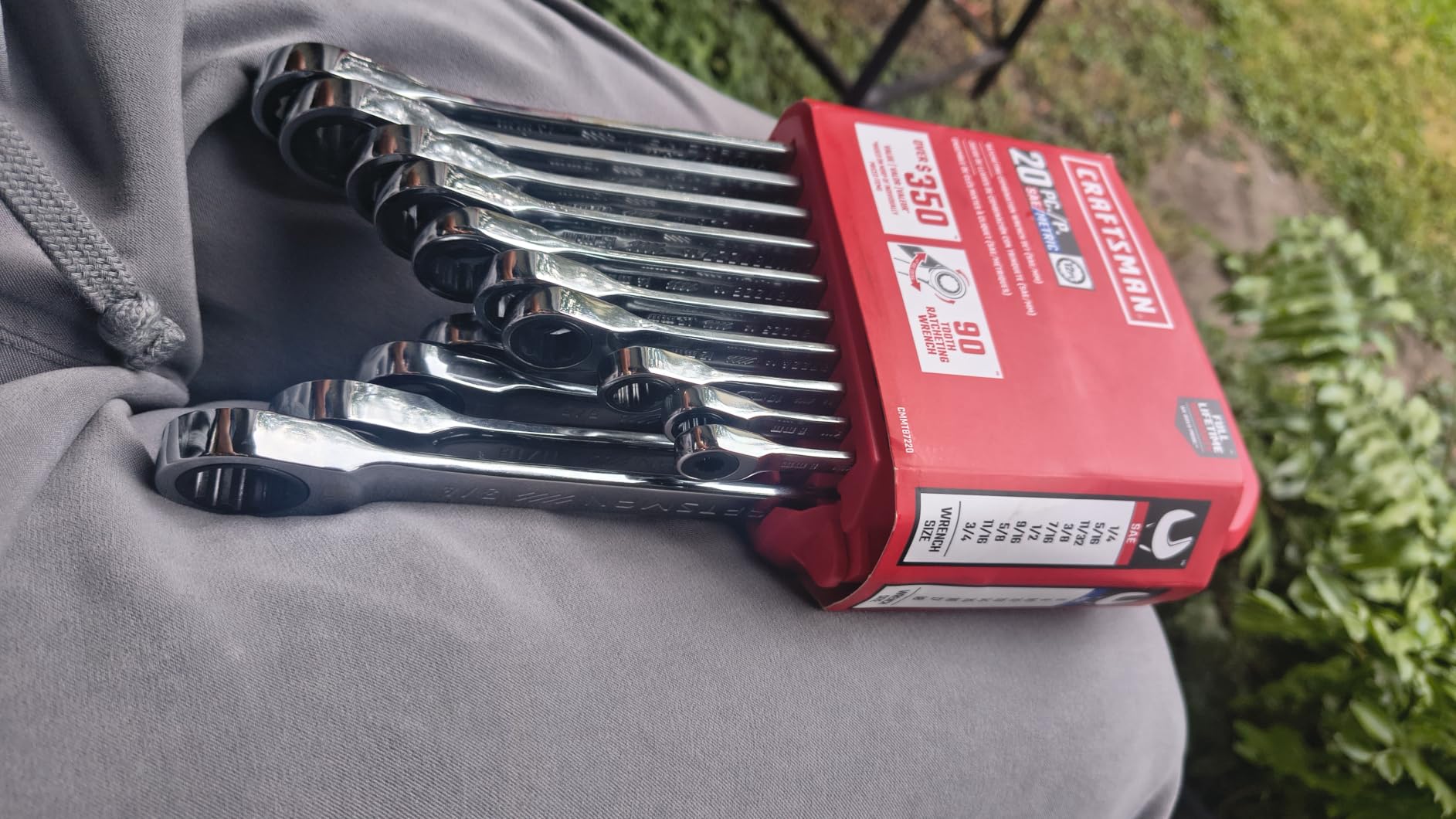 CRAFTSMAN Ratchet Wrenches Set, 20 Pc, 90 Tooth SAE/Metric Ratcheting Wrench Set with Case, 4 Degree Arc Swing (CMMT87220) customer photo 2