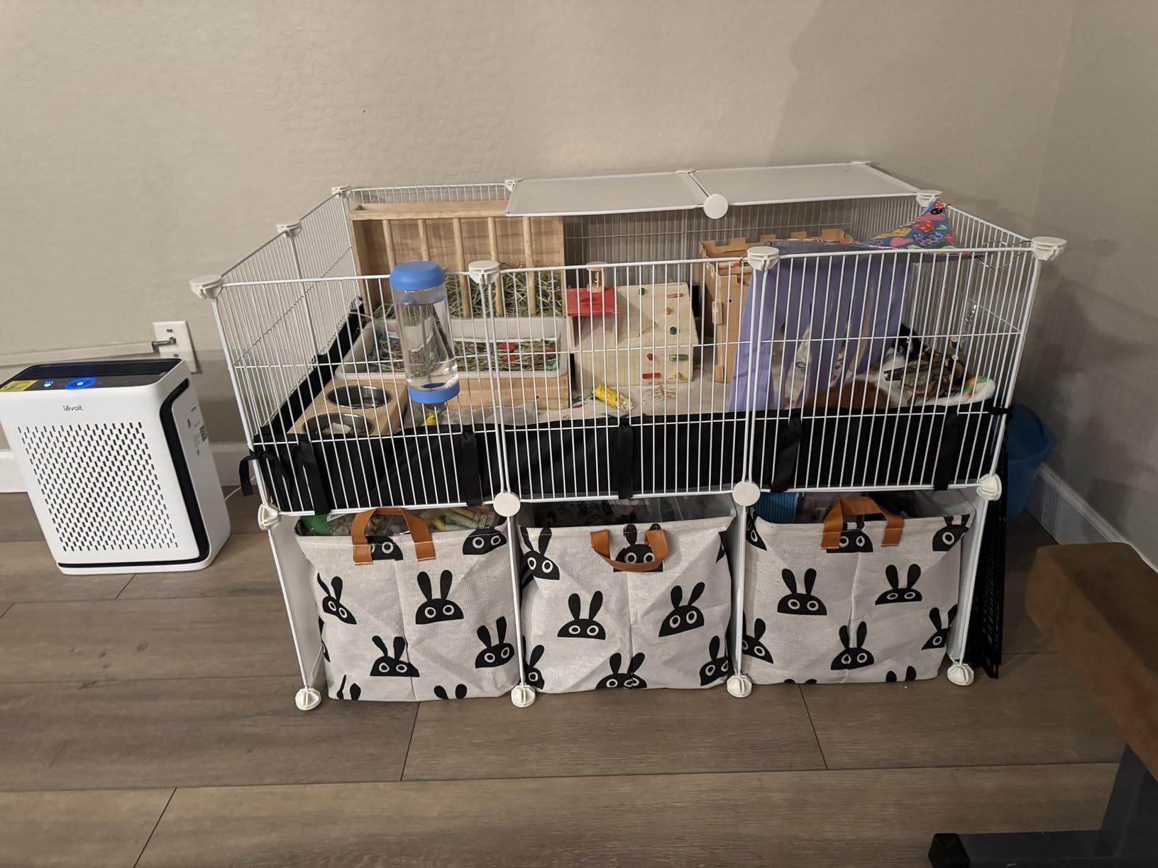 MEEXPAWS Guinea Pig Cages Small Animal Playpen Large with Waterproof PVC Liner & Washable Pee Pad & Storage Space, C&C Cage for Guinea Pigs, Hamsters, Kitten, Indoor Pet Enclosure Wire Yard Playpen customer photo 1
