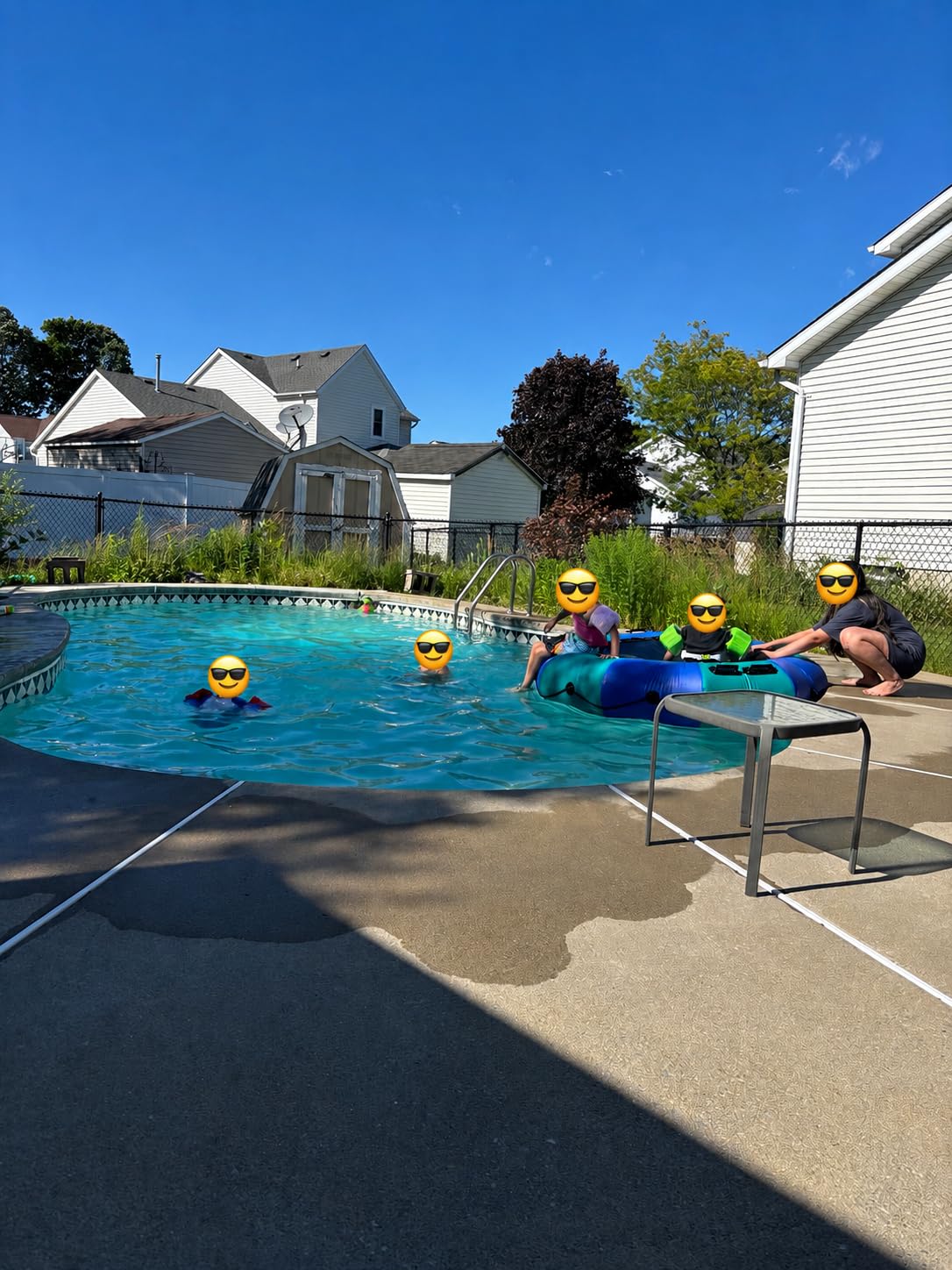 6FT/10FT/12FT/15FT Inflatable Water Trampoline, Recreational Water Bouncer, Adults Youth Floating Rebounder with 4-Step Ladder, Portable Bounce Swim Platform for Pool, Lake, Water Sports customer photo 2