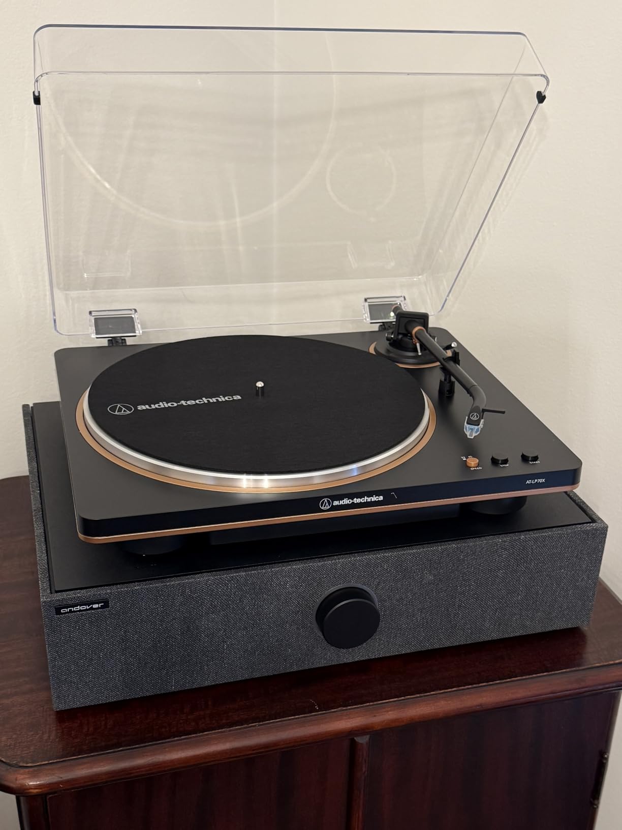 Andover Audio SpinBase MAX 2 Premium Speaker System - Bluetooth Streaming, Phono Pre-Amp, Capacitive Controls, IsoGroove Technology, Ideal for Turntables, Home Theater, and Hi-Fi Sound Setup - Black customer photo 2