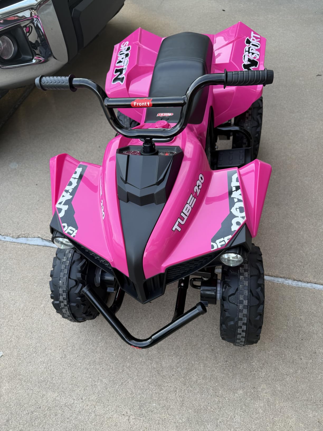 ELEMARA 24V Iron-Frame 2 Seater Ride on ATV for Big Kids, 4WD Heavy-Duty ATV for Kids with Bluetooth, 4 Wheeler Ride on Car with Realistic Sounds, Spring Suspension, Ultimate Adventure for Boy&Girls, Pink customer photo 2