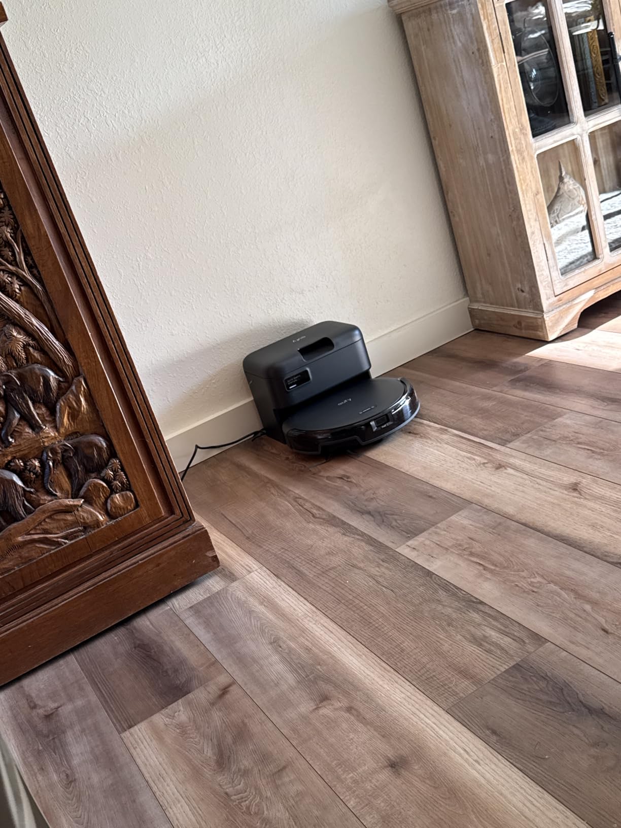 eufy C10 Robot Vacuum Self Emptying, 8 Weeks Hands Free, Advanced Smart Mapping with LiDAR Navigation, 2.85-Inch Slim Design, Powerful Suction, Edge Expansion Brush for Pet Hair, Carpet Detection customer photo 1