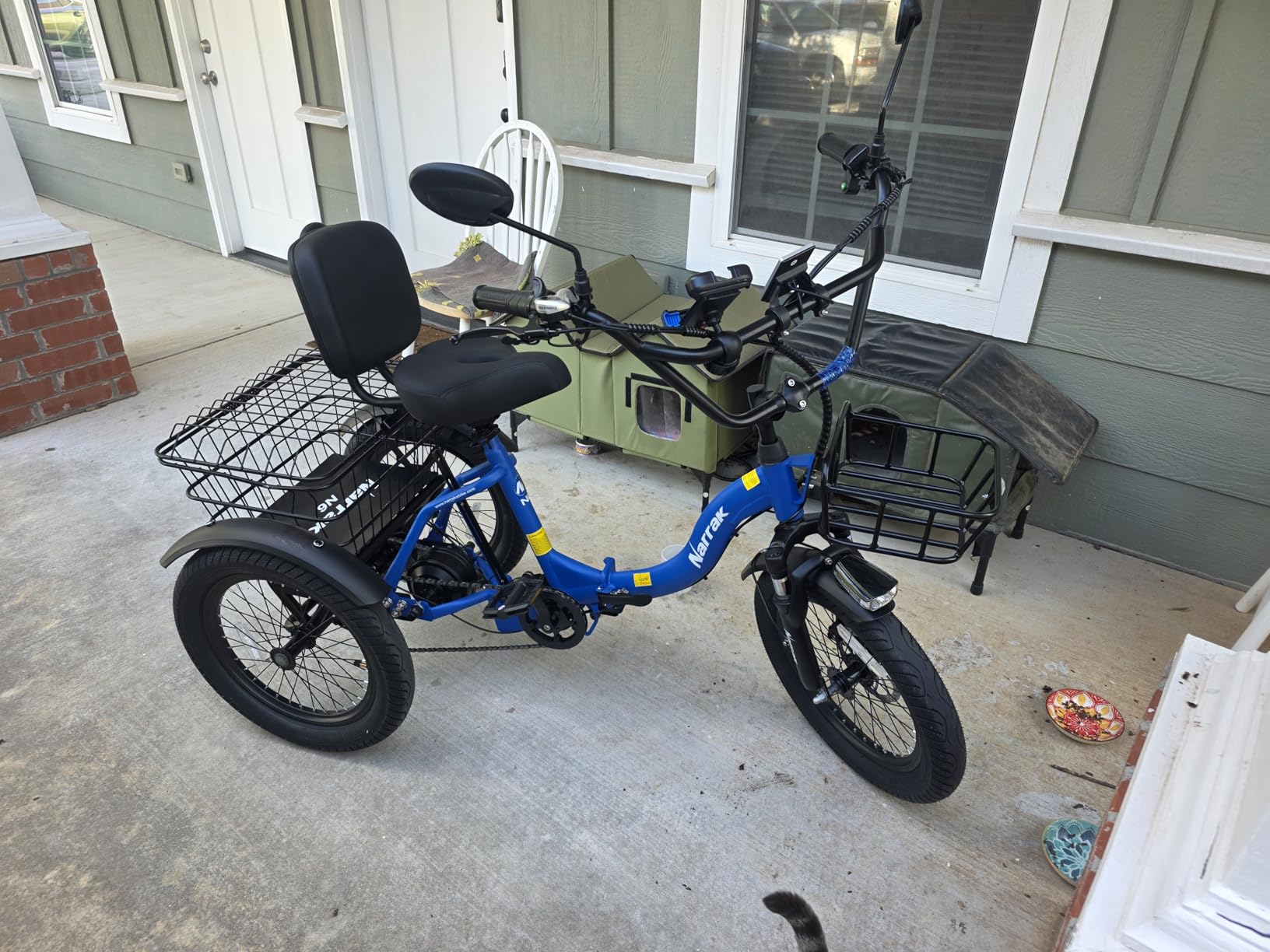 NARRAK Electric Tricycle for Adults, Fat Tire Folding Electric Trike, 3 Wheels Electric Bicycle Bikes, Peak 1100W Step-Thru Etrike with Removable Battery and Large Basket customer photo 1