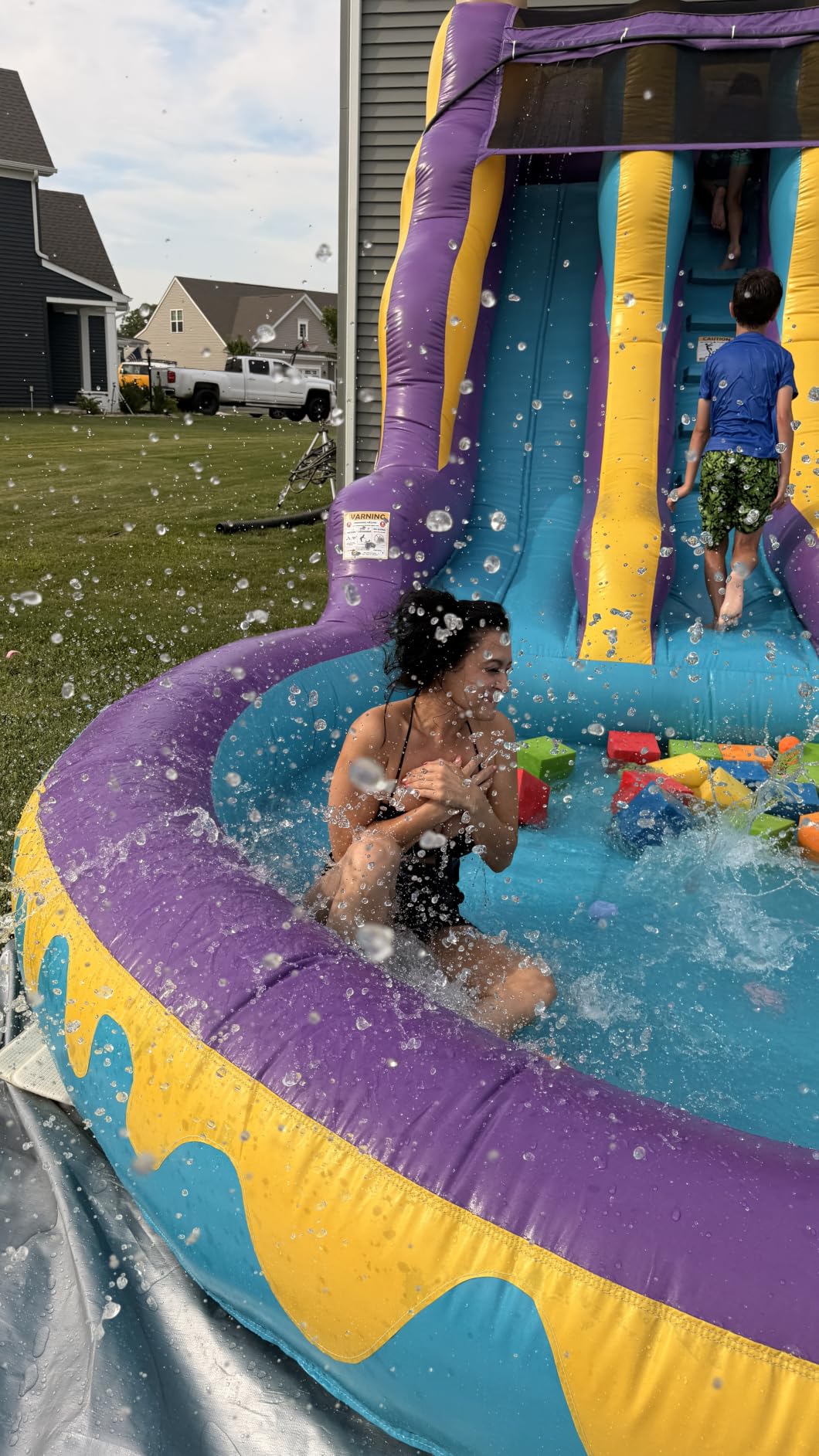16ft Tall Ice Pop Inflatable Water Slide Dual Lane with Pool- 24ft Long, 100% PVC Vinyl, Commercial Reinforced, Backyard Summer Wet/Dry Fun, Front Entry Easy Supervision, Includes Blower customer photo 2