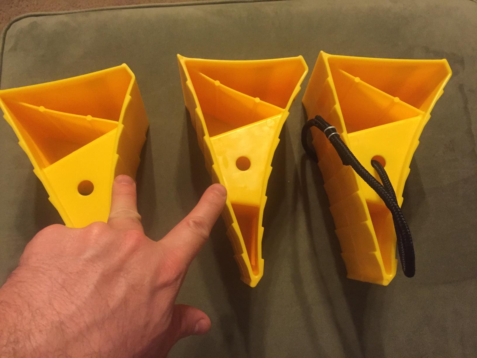 Camco Standard Wheel Chock for Trailers & RVs - Heavy Duty Trailer Wheel Chock Constructed of Durable Plastic w/UV inhibitors - for Use w/Tires Up to 26-inches - Re-Hitch in Confidence - 44412 customer photo 2