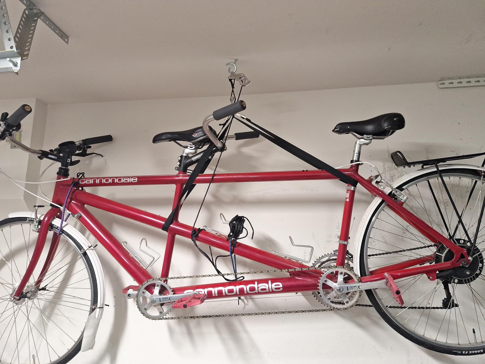 HARKEN Hoister - Overhead Garage Storage 1 Point Hoist System for Bikes, Ladders (45lb Capacity, 10ft Ceiling) Space-Saving Organization, Easy One-Person Operation, Safe Anti-Drop, Self-Leveling, 7800 customer photo 1