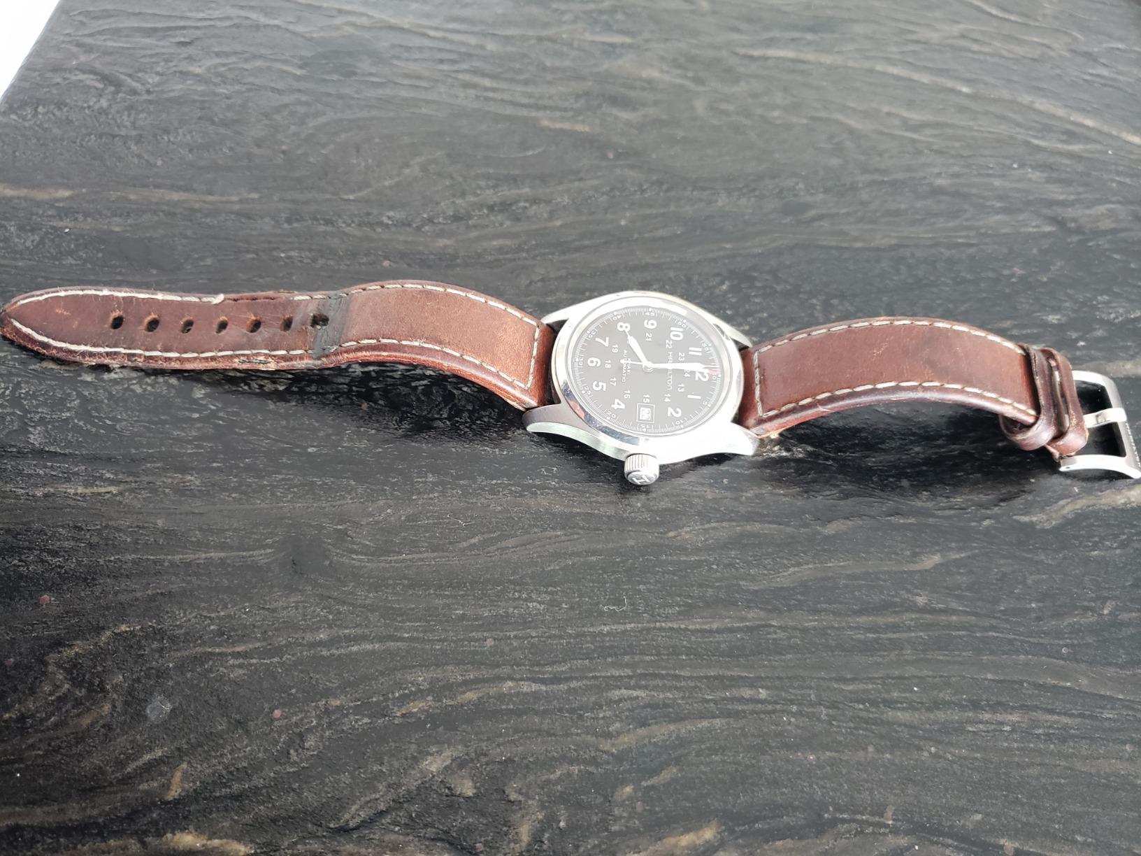 Hamilton Khaki Field Automatic Men's Watch, 38mm Stainless Steel Case, Swiss Made, Black Dial, Sapphire Crystal, Cow Leather Strap customer photo 1