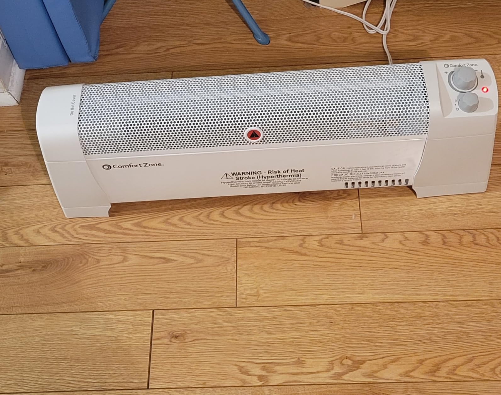 Comfort Zone Electric Baseboard Space Heater with Adjustable Thermostat, Dent-Proof End Panels, Overheat Protection, Tip-Over Switch, & Stay-Cool Body, Ideal for Home, Bedroom, & Office, 1,500W, CZ600 customer photo 1