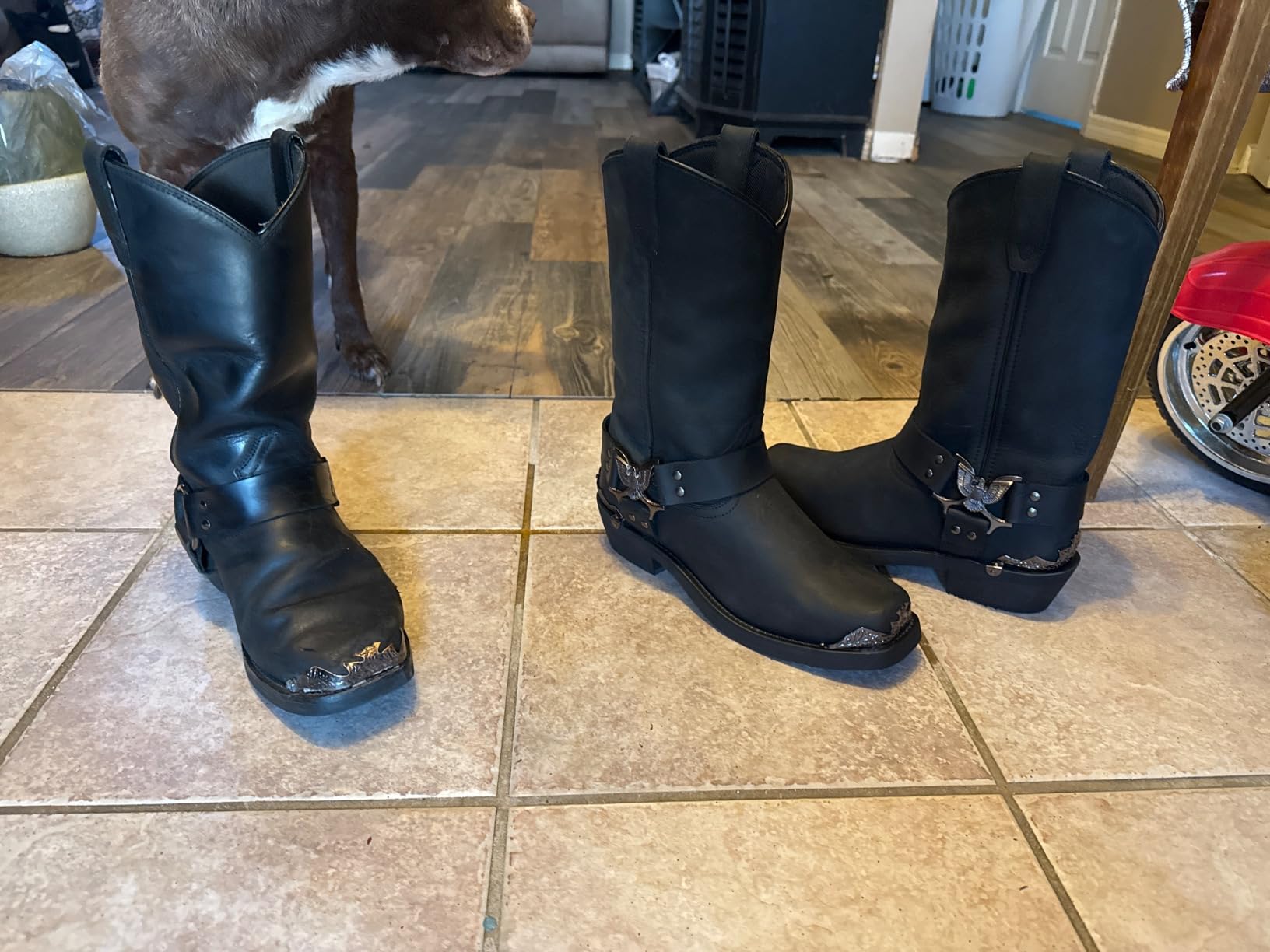 Dingo Mens Chopper Pull On Square Toe Motorcycle Casual Boots Mid Calf customer photo 2