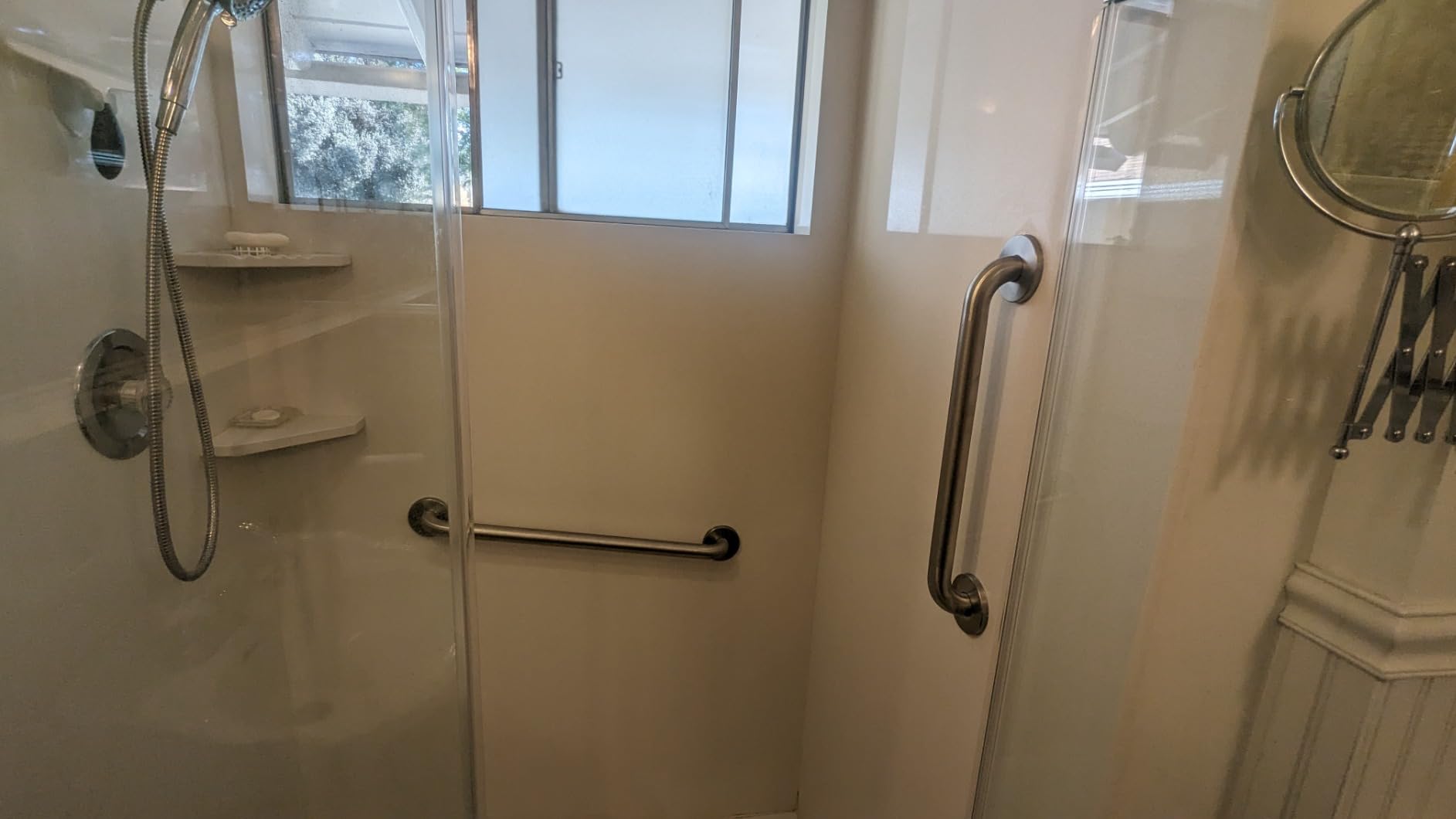 Moen Bathroom Safety 12-Inch Peened Textured Grip Stainless Steel Bathroom Grab Bar with Concealed Screws, Shower Handles for Elderly, R8712P customer photo 1