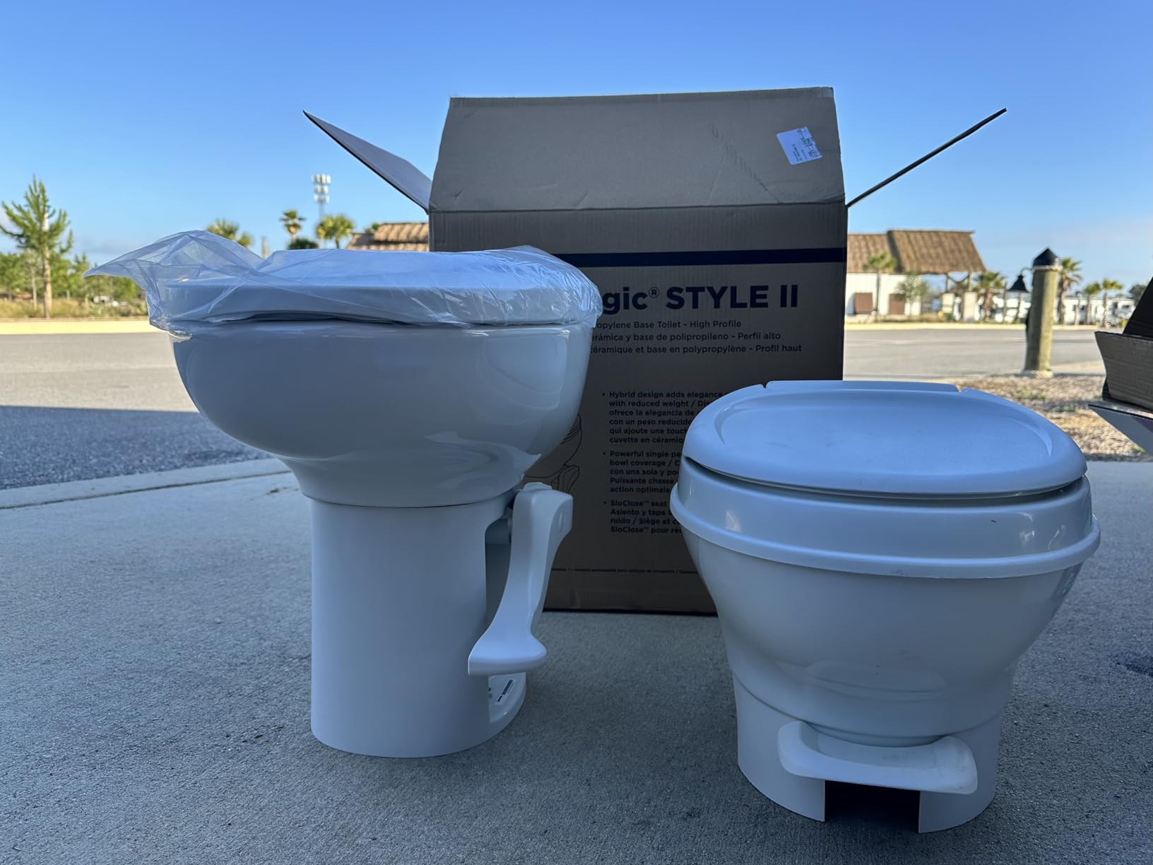 Thetford 42058 Aqua-Magic Style II RV Toilet, White, High Profile | Full china bowl with polymer body, dual action foot flush customer photo 2