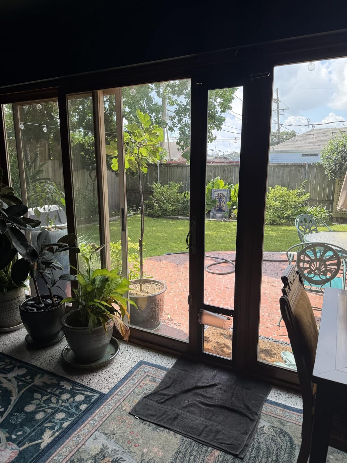 PetSafe Sliding Glass Pet Door, 1 Piece, Medium Dogs to 40 lbs, White | Adjustable Height 75 7/8 to 80 11/16 Inches, No-Cut DIY Install into Existing Track, Magnetic Flap, Durable Aluminum Frame customer photo 1