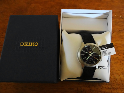 Men's SNK809 'Seiko 5' Automatic Watch with Black Canvas Strap customer photo 1
