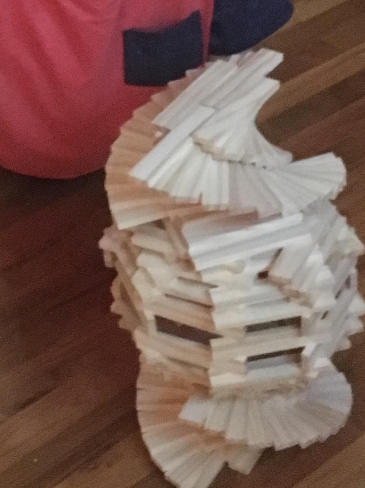MindWare KEVA Contraptions, Wooden Blocks Building Set, Marble Run Kit, Includes 2 Balls - 200 Planks customer photo 2