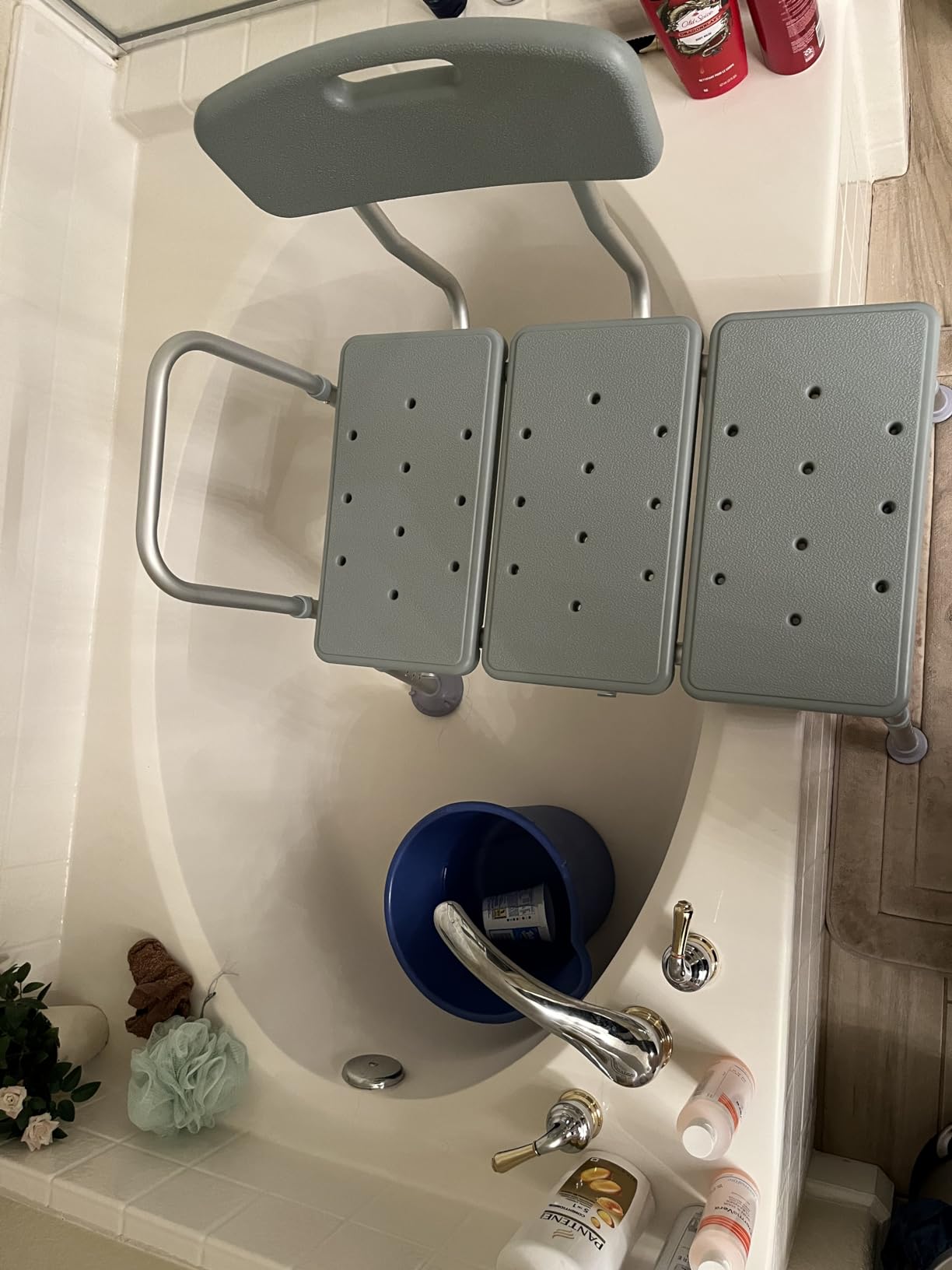 Drive Medical Tub Transfer Bench for Bathtub, Height Adjustable | Adjustable Backrest Offers Flexible, Comfortable Positioning During Bath and Shower Bench Transfers Daily customer photo 1